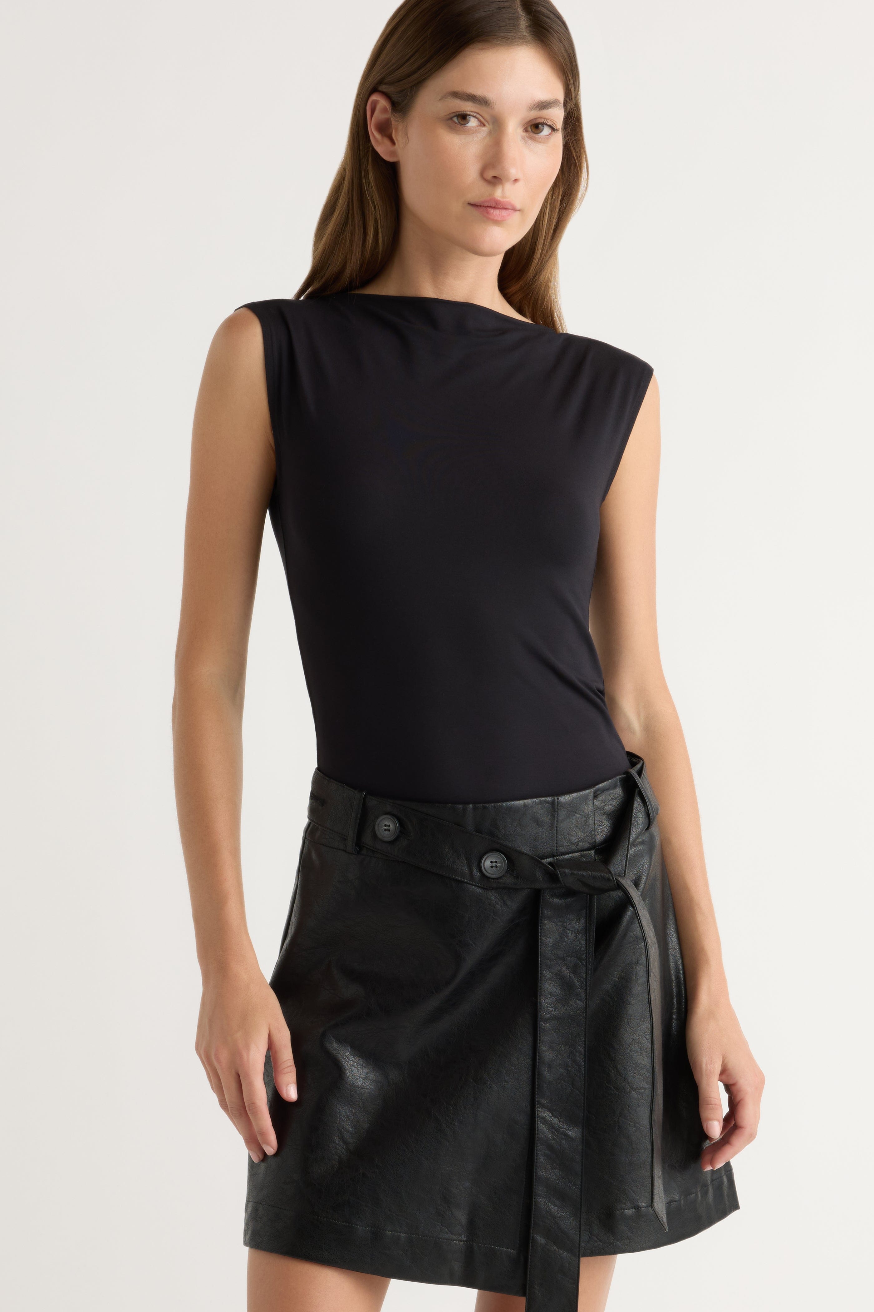 Esme Sleeveless Slit-Neck Tank