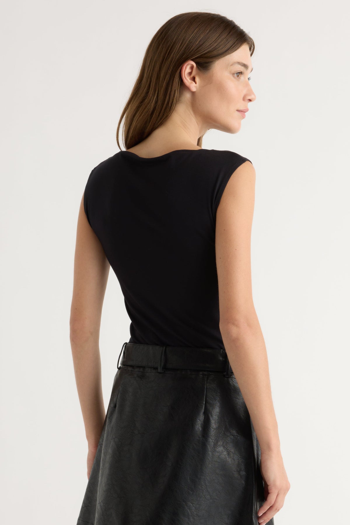 Esme Sleeveless Slit-Neck Tank