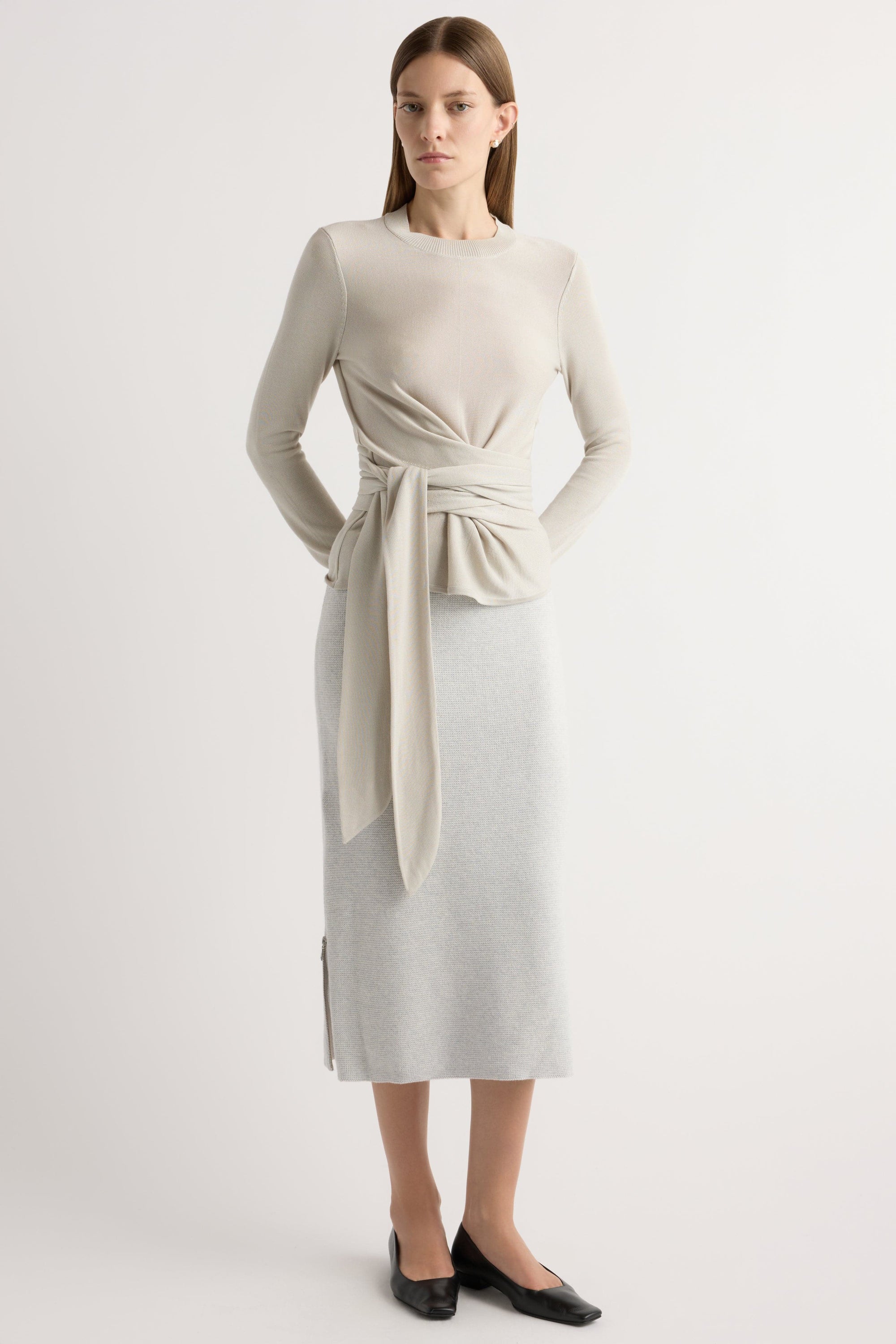 J. Crew Skirt Women 4 Gray A-Line Midi Zipper Wool Lined Mid Rise Casual Solid