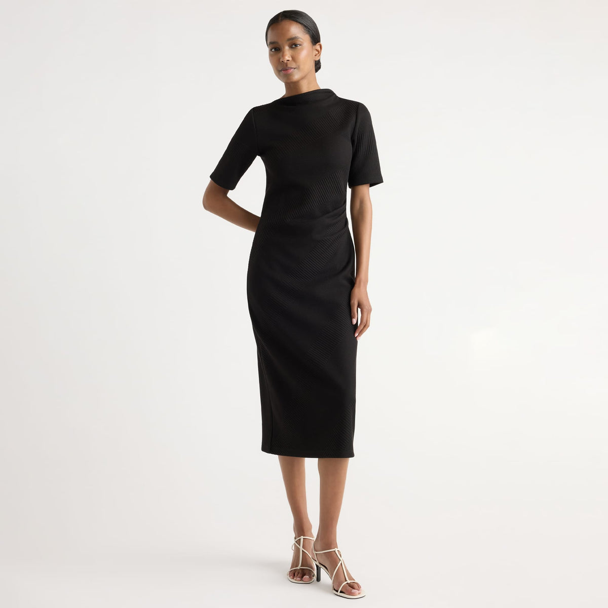 Evie Ribbed-Knit Jersey Dress Black / Regular / XS