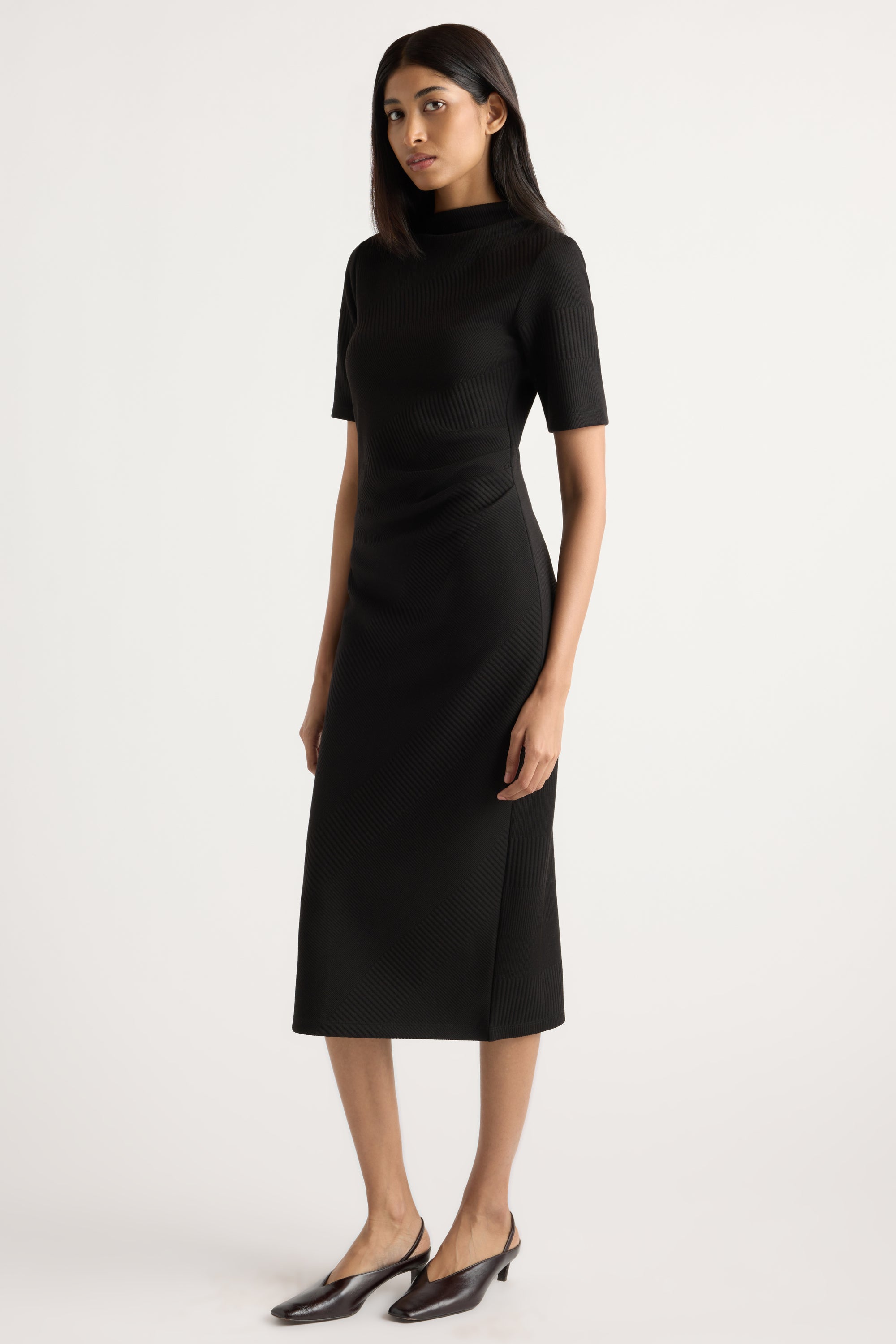 Evie Ribbed-knit Jersey Dress Black / Regular / XL