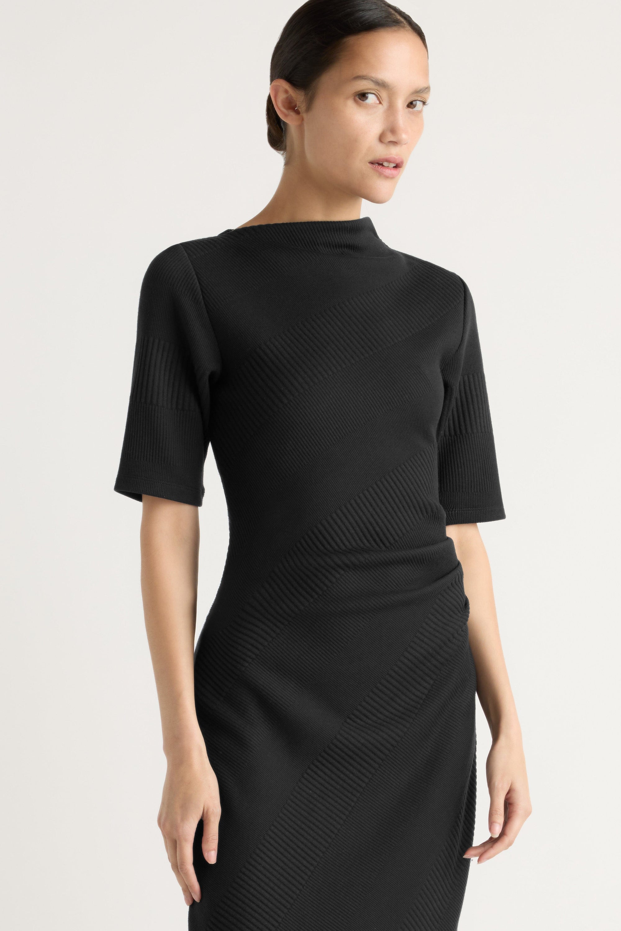 Evie Ribbed-Knit Jersey Dress Evie Ribbed-Knit Jersey Dress
