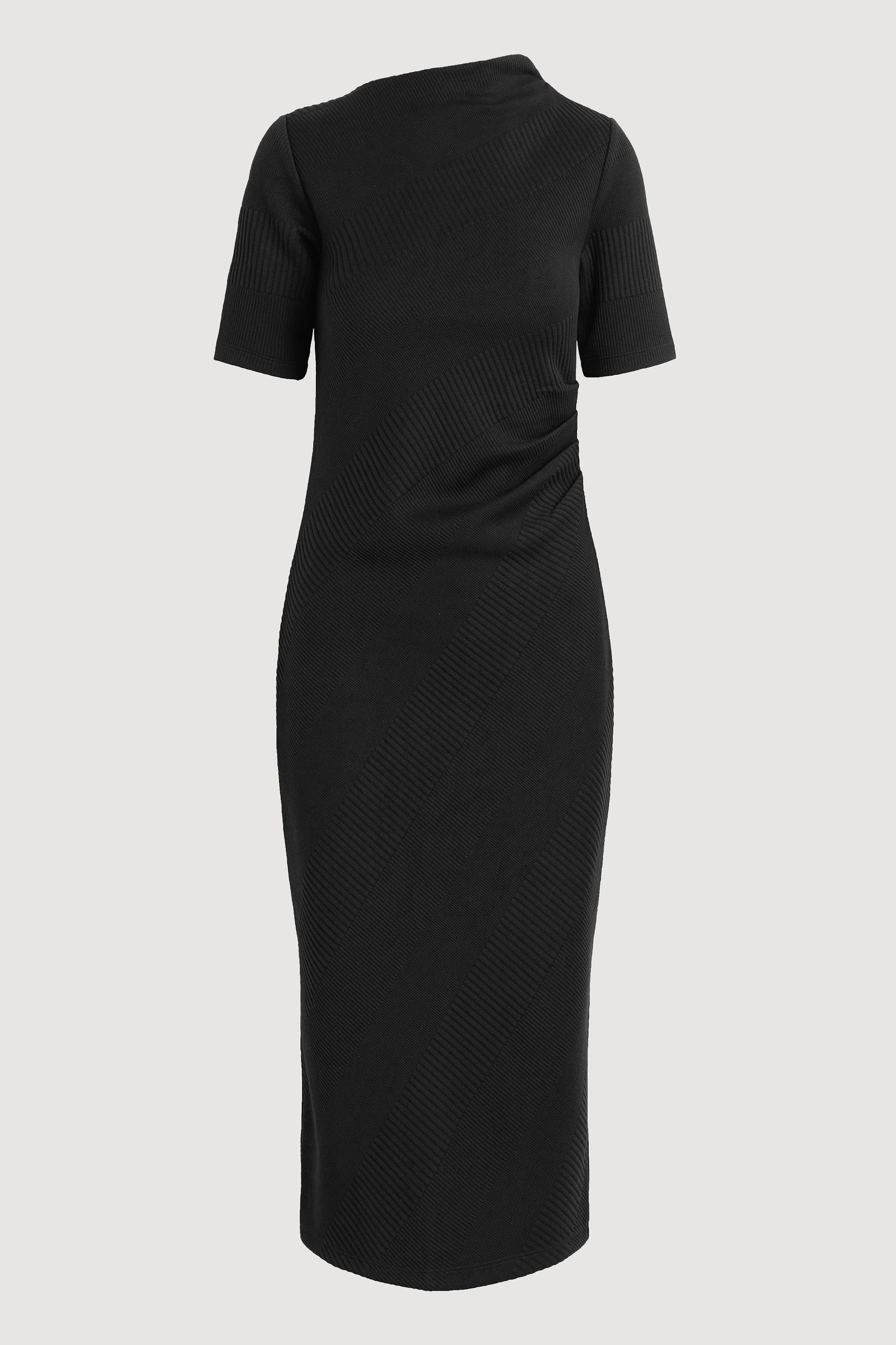 Evie Ribbed-knit Jersey Dress Black / Regular / XL