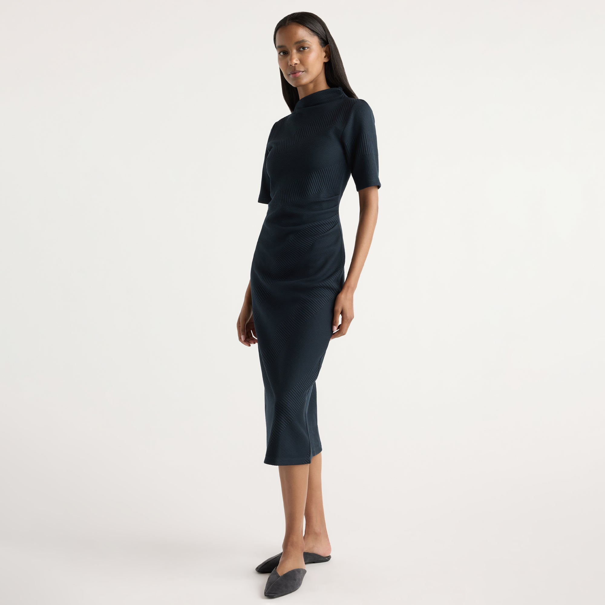 Evie Ribbed-Knit Jersey Dress