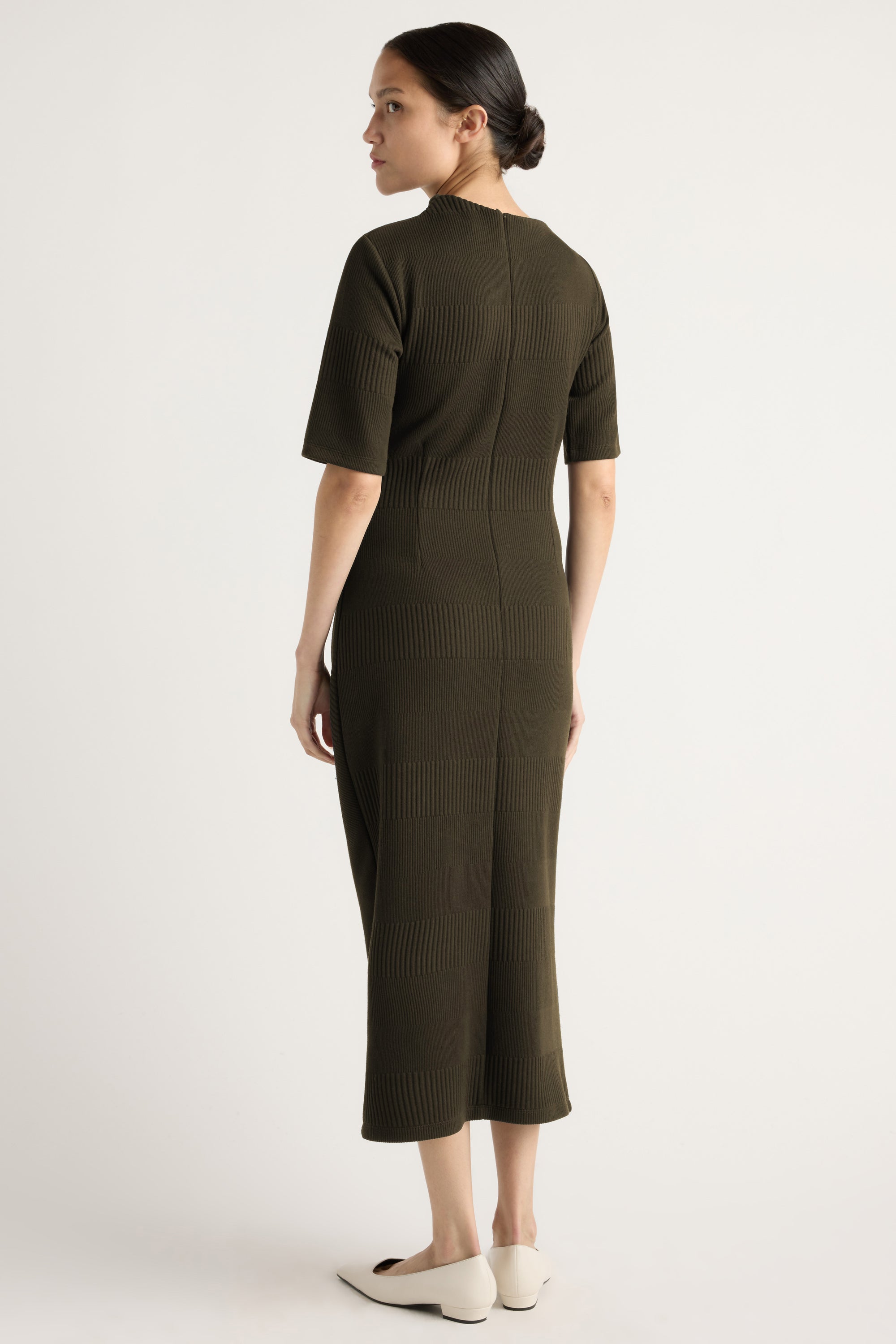 Evie Ribbed-Knit Jersey Dress