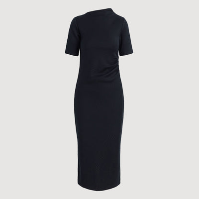 Evie Ribbed-Knit Jersey Dress (Petite) Navy / Petite / M Evie Ribbed-Knit Jersey Dress (Petite) Navy / Petite / M