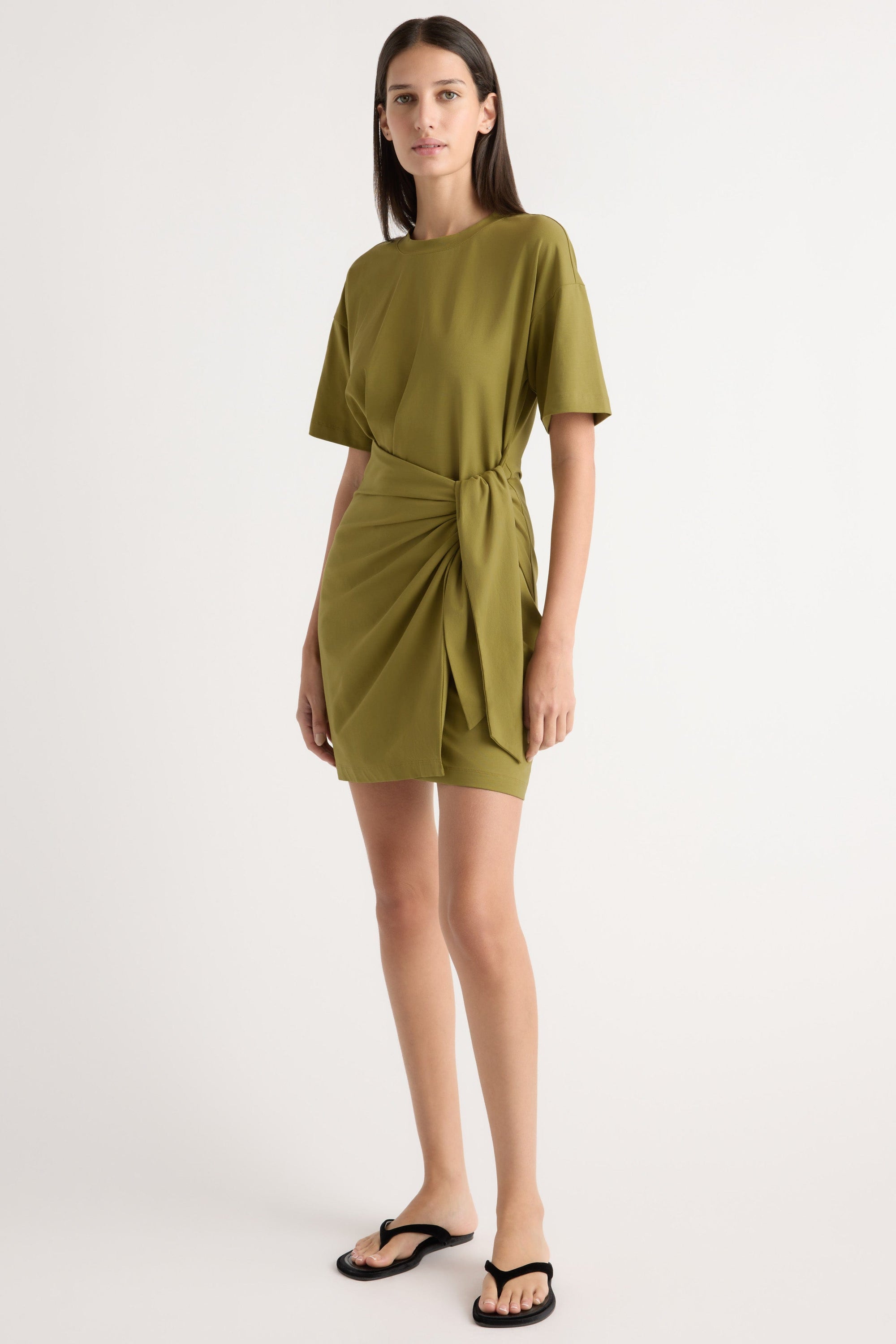 green wrap shirt dress Ladies Elegant Button Down Shirt Dress Graphic Tropical Print Tie Waist Wrap Dress Midi Length for Casual Work (X-Large, Green)