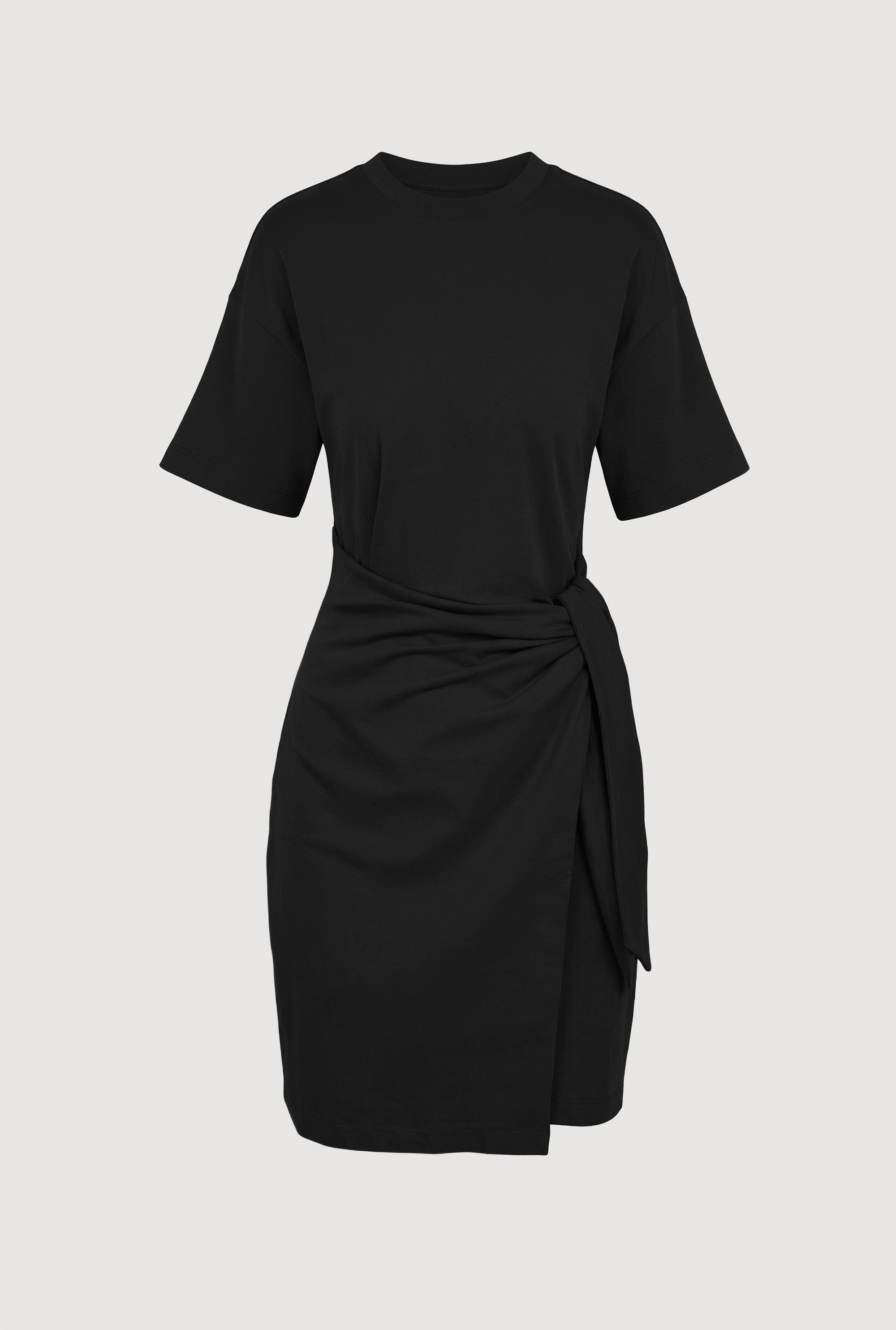 Fallon Organic Cotton T-Shirt Wrap Dress Black / S