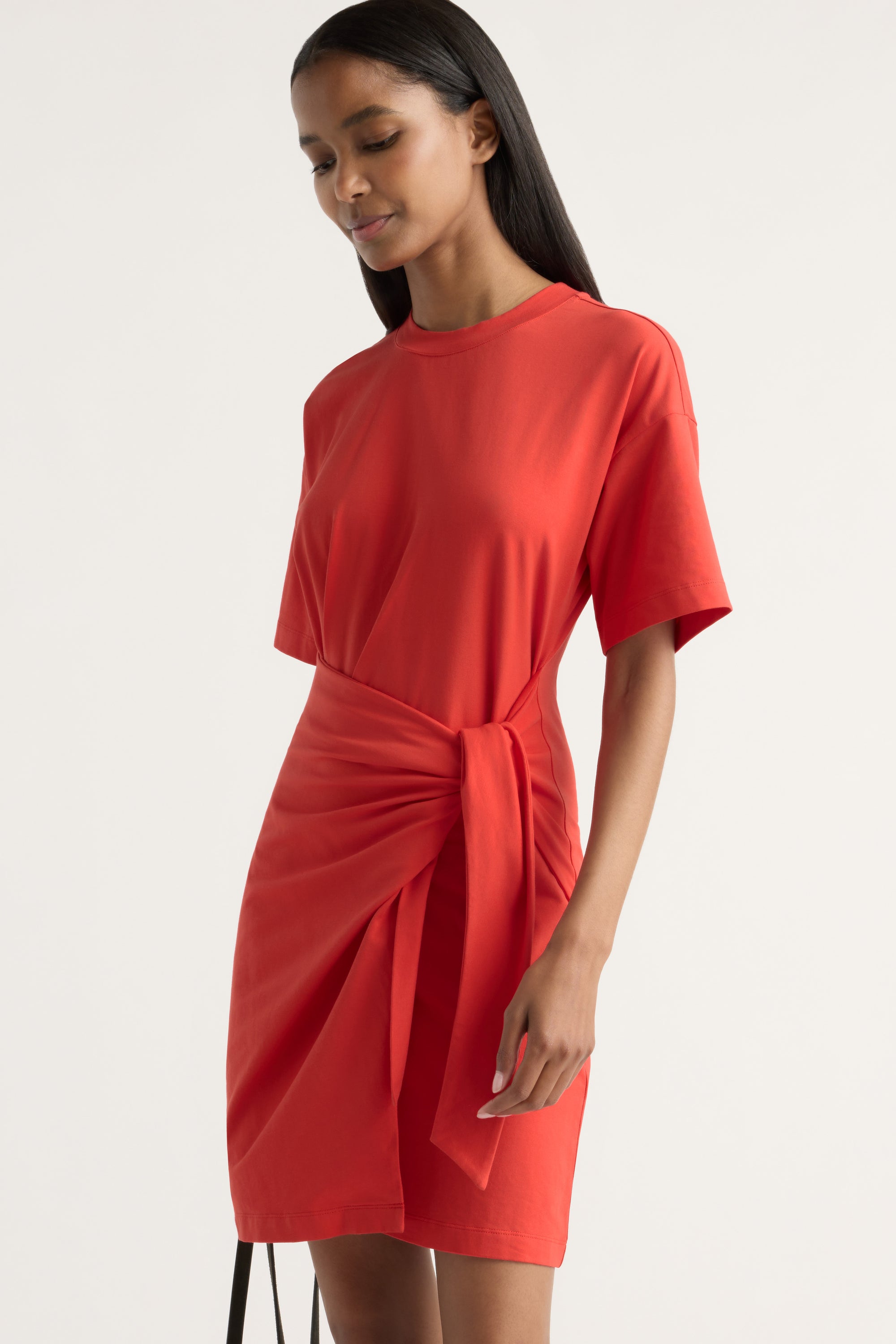 coral shirt dress Women's Made The Right Call Coral Pink Collared Midi T-Shirt Dress | Size: L