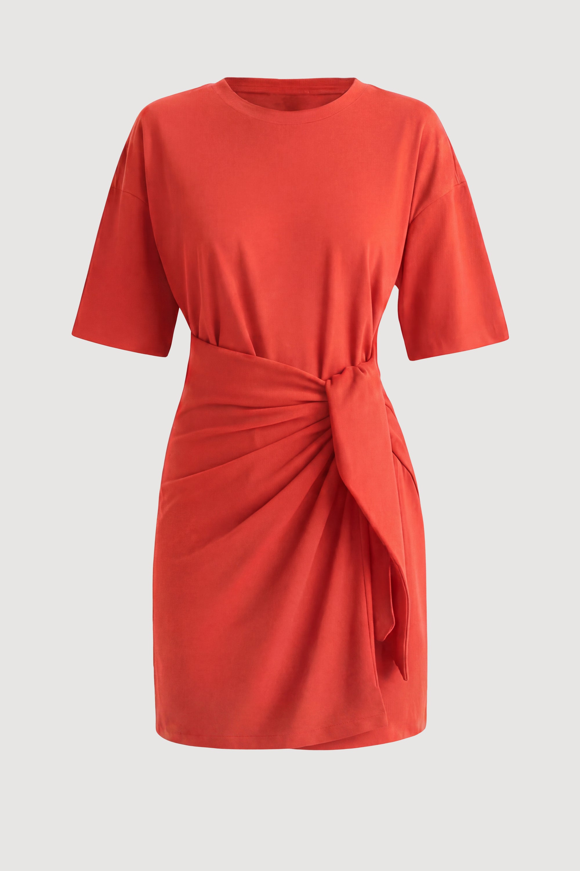 Fallon Organic Cotton T-Shirt Wrap Dress Coral / L