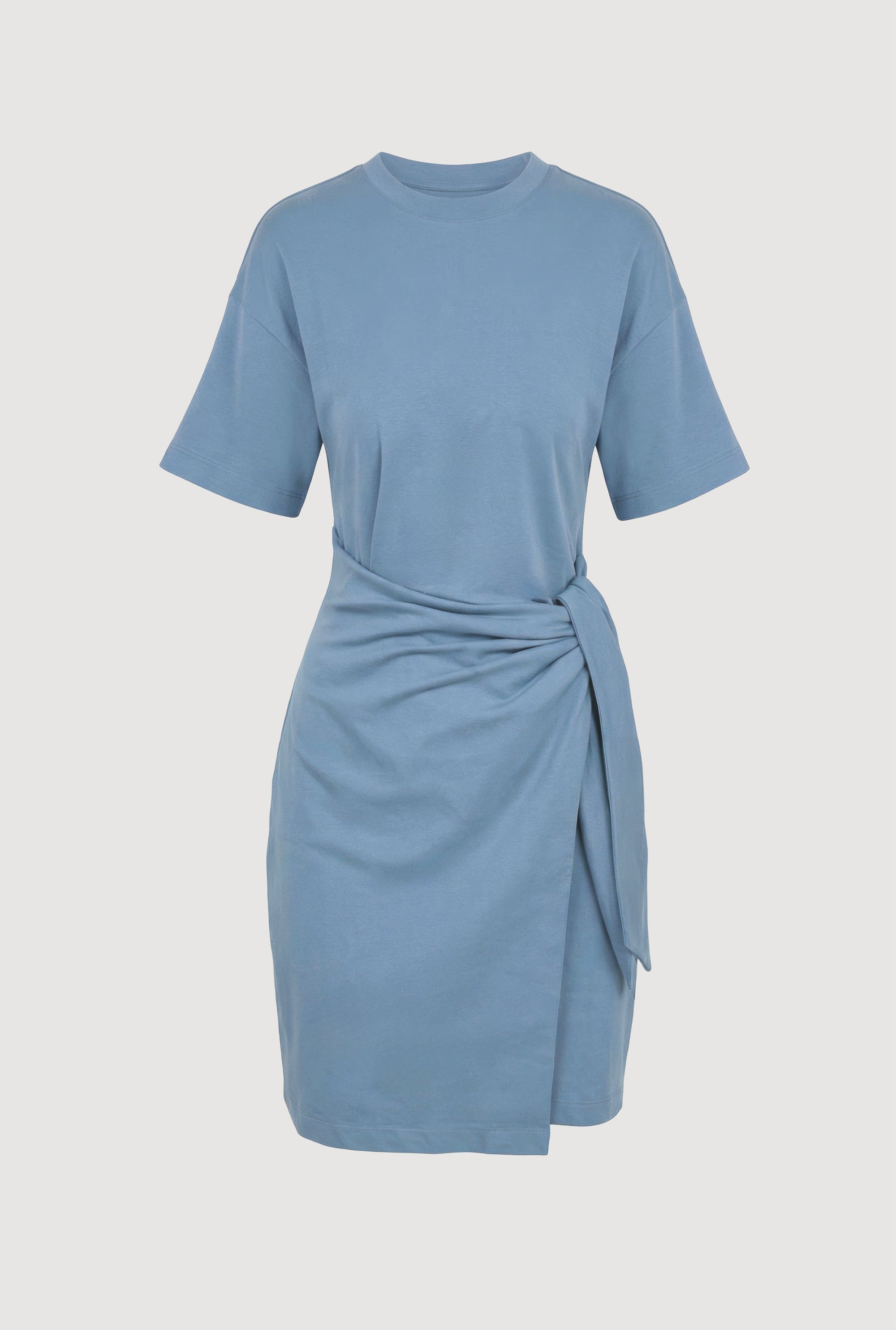 Fallon Organic Cotton T-Shirt Wrap Dress Dusty Blue / XL Fallon Organic Cotton T-Shirt Wrap Dress Dusty Blue / XL