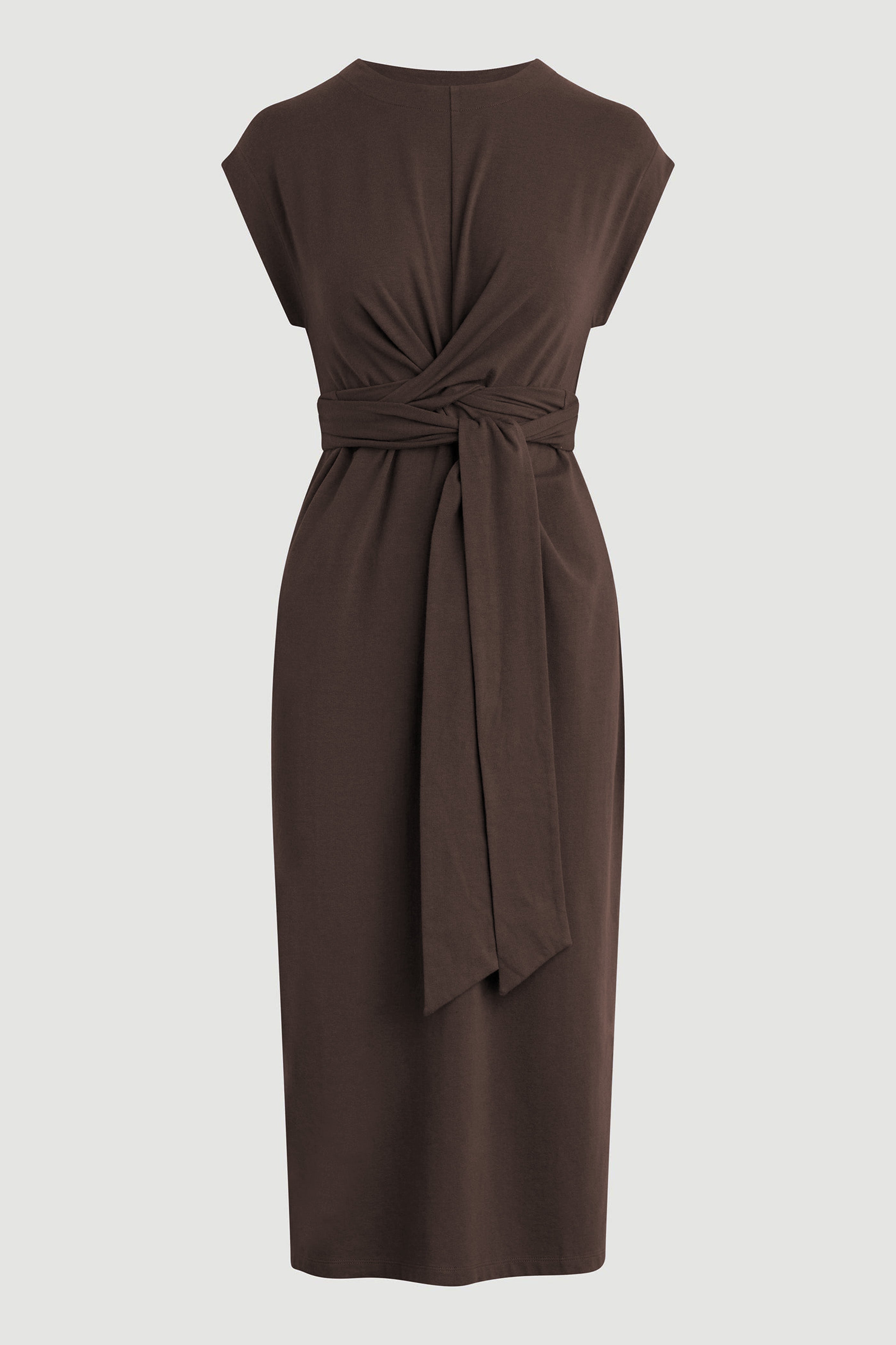Fei Tie-Front Organic Cotton Dress (Petite) Dark Truffle / Petite / M