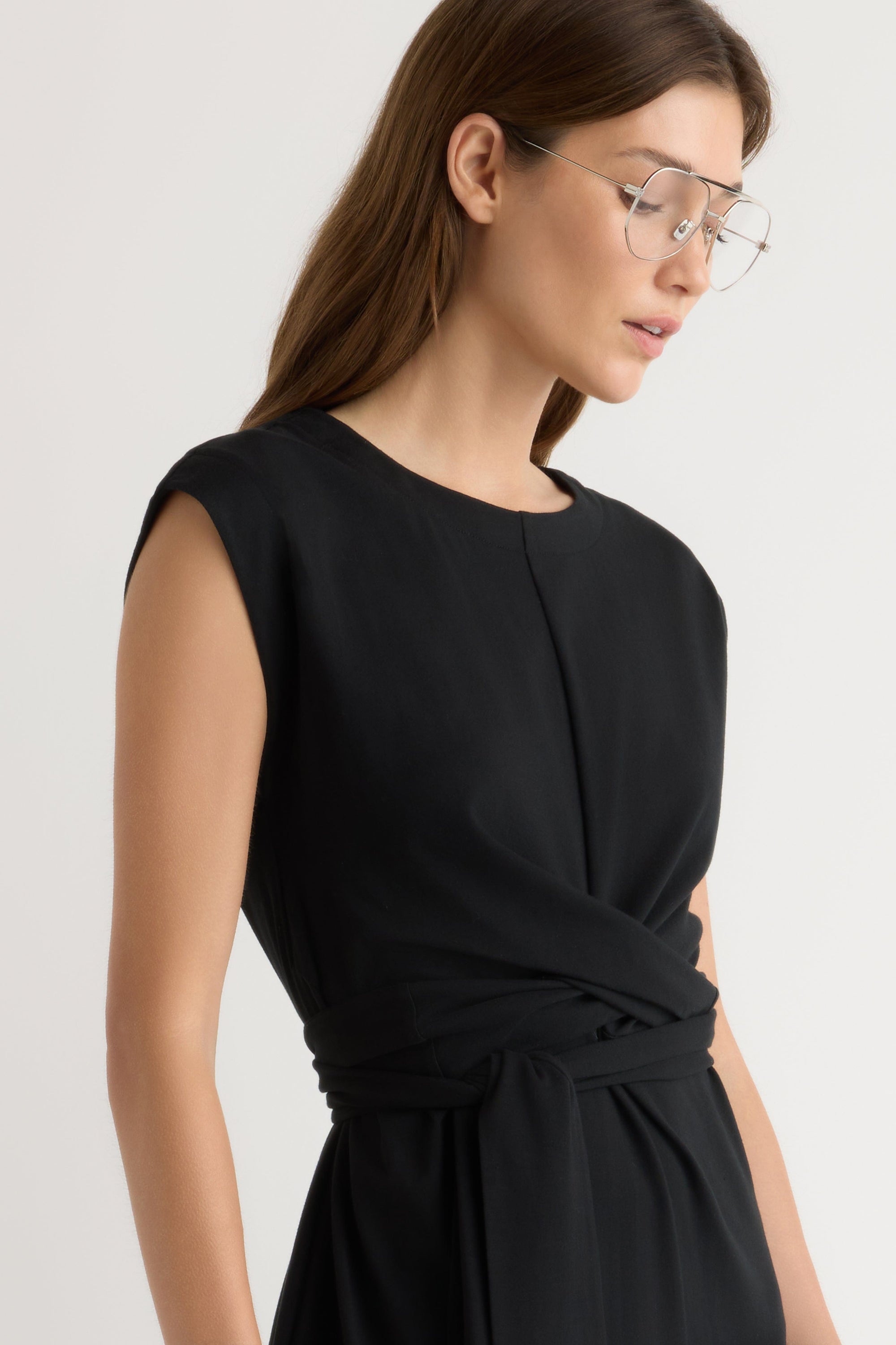 organic cotton midi dress Fei Wrap Dress at Modern Citizen