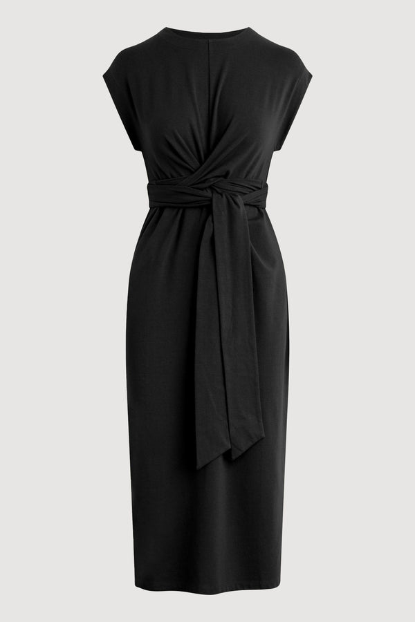 Pilar Vegan Leather Tie-Front Dress Black / Regular / XS Pilar Vegan Leather Tie-Front Dress Black / Regular / XS