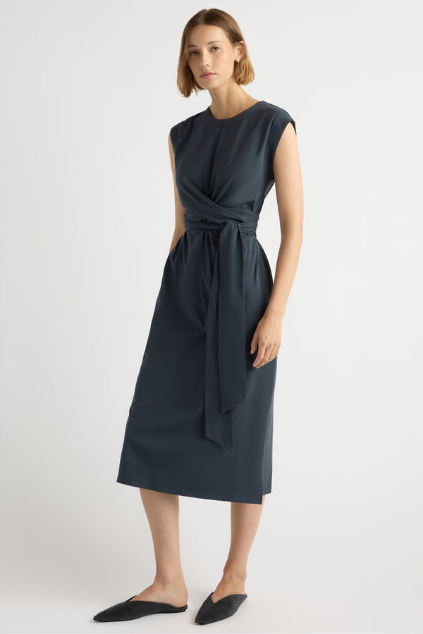 knee length dresses for ladies Entro Floral Print Tiered Midi Dress in Blue S main image 0