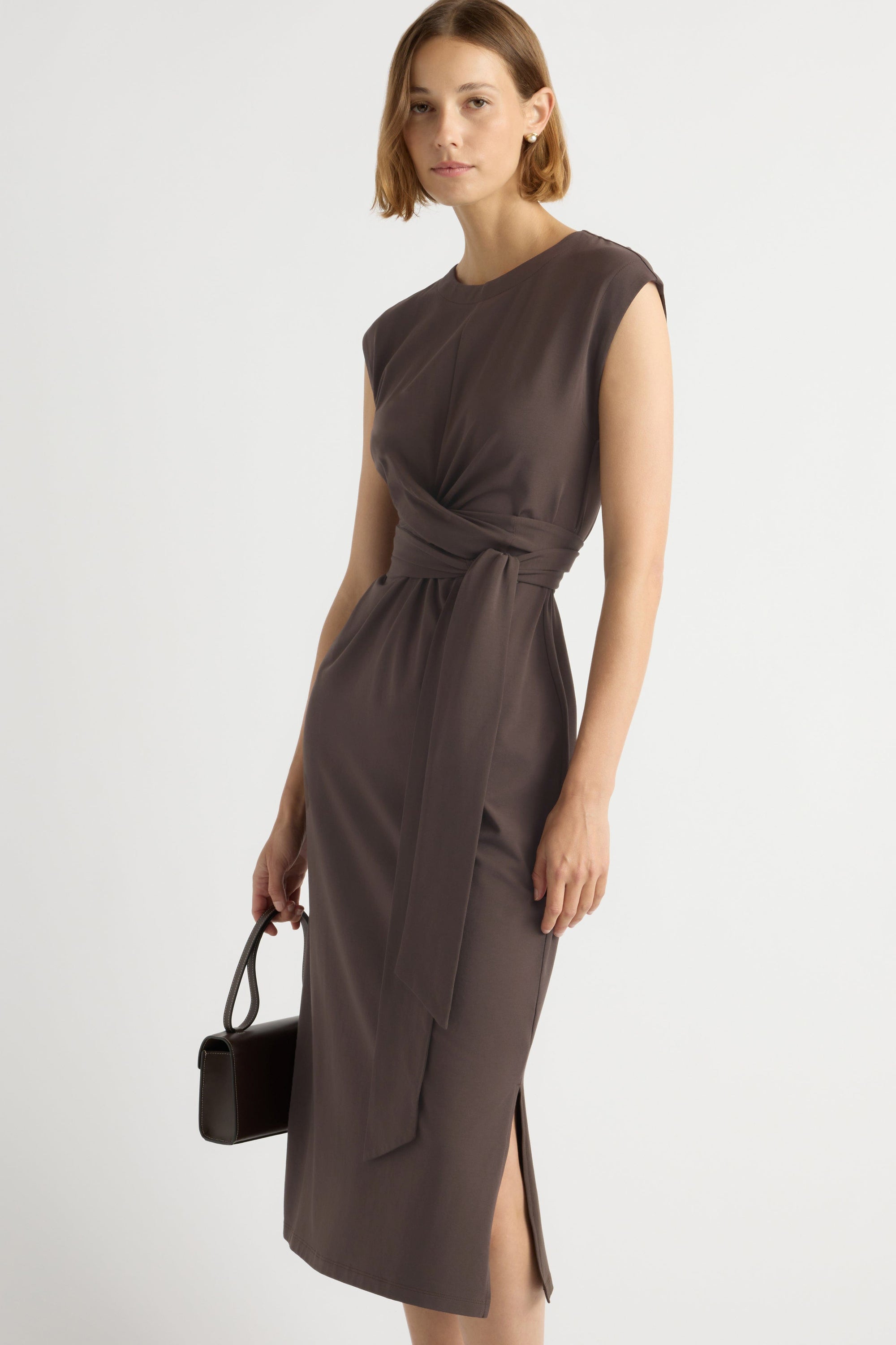 tie front cotton dress Fei Tie-Front Organic Cotton Dress