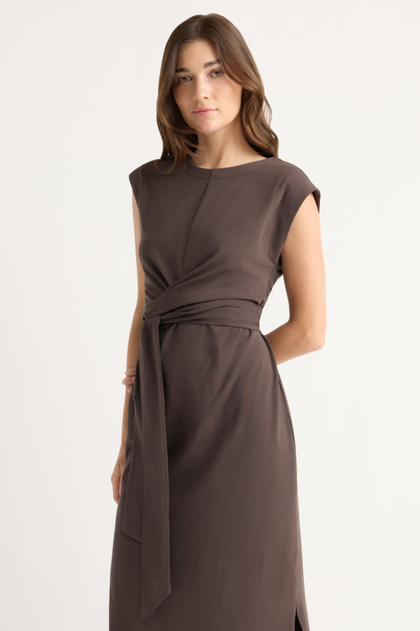 modern citizen tie front dress Fei Tie-Front Organic Cotton Dress Sangria / Regular / XS
