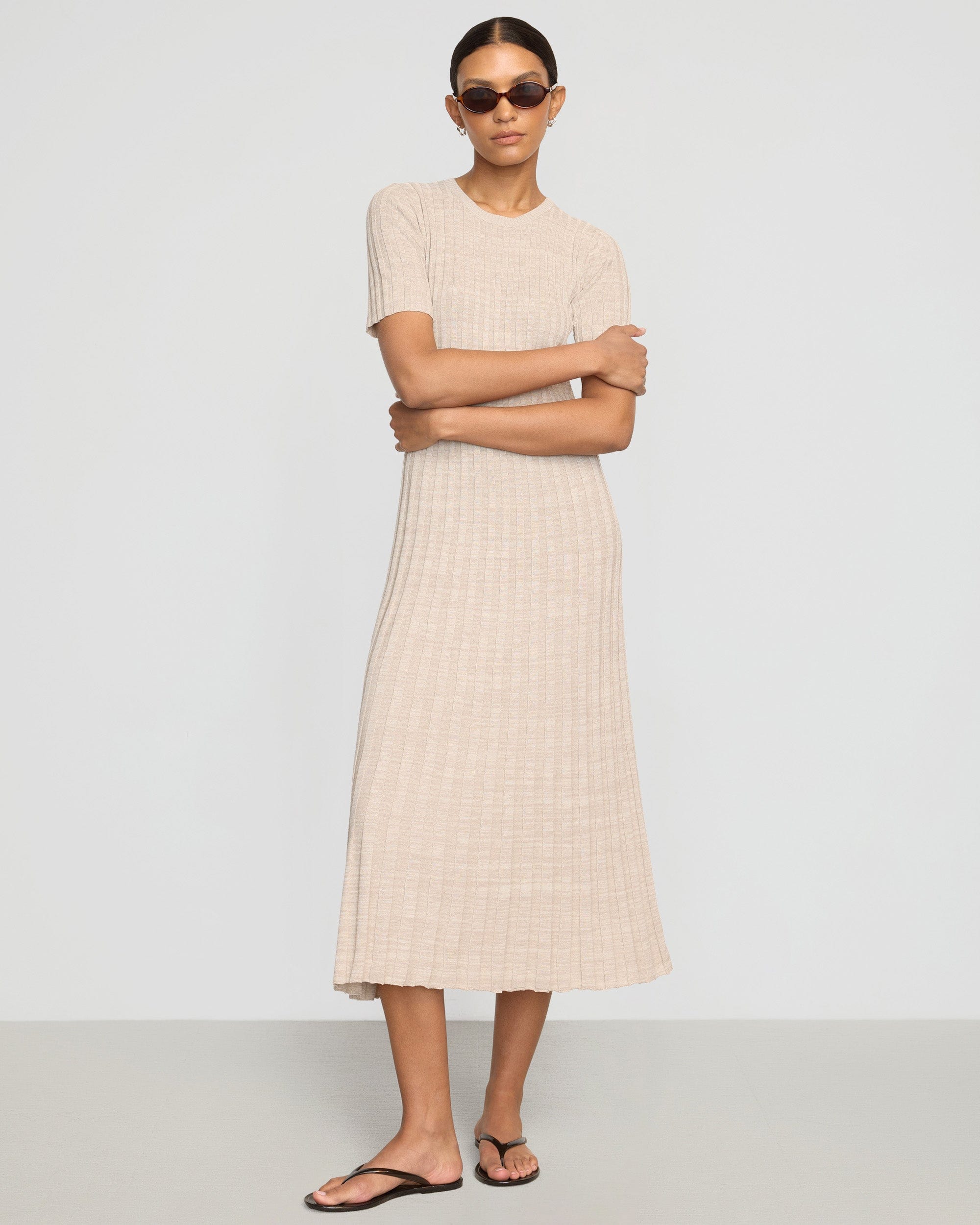 Fena Wide-Ribbed Sweater Dress