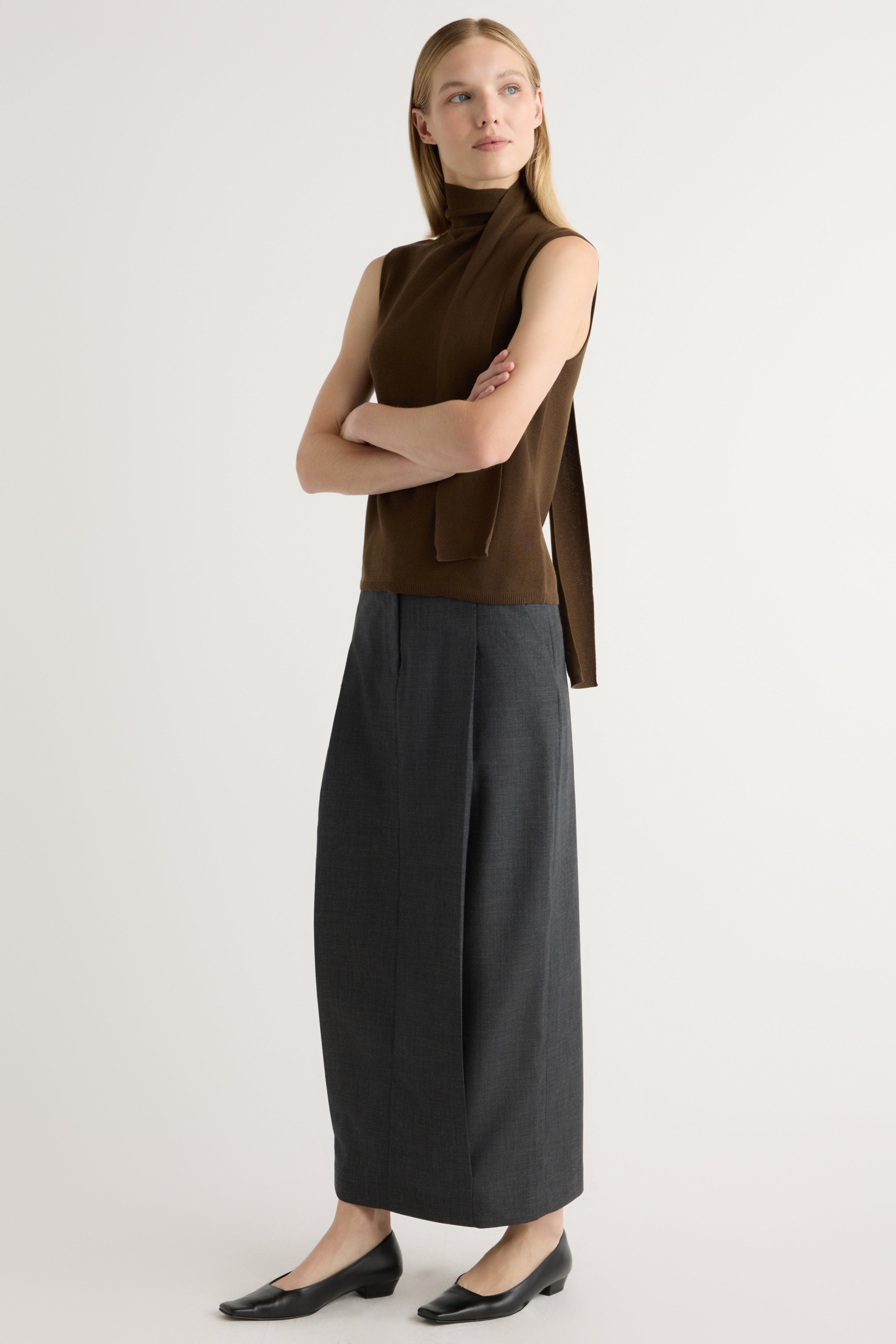 Georgina Wool-Blend Suiting Skirt