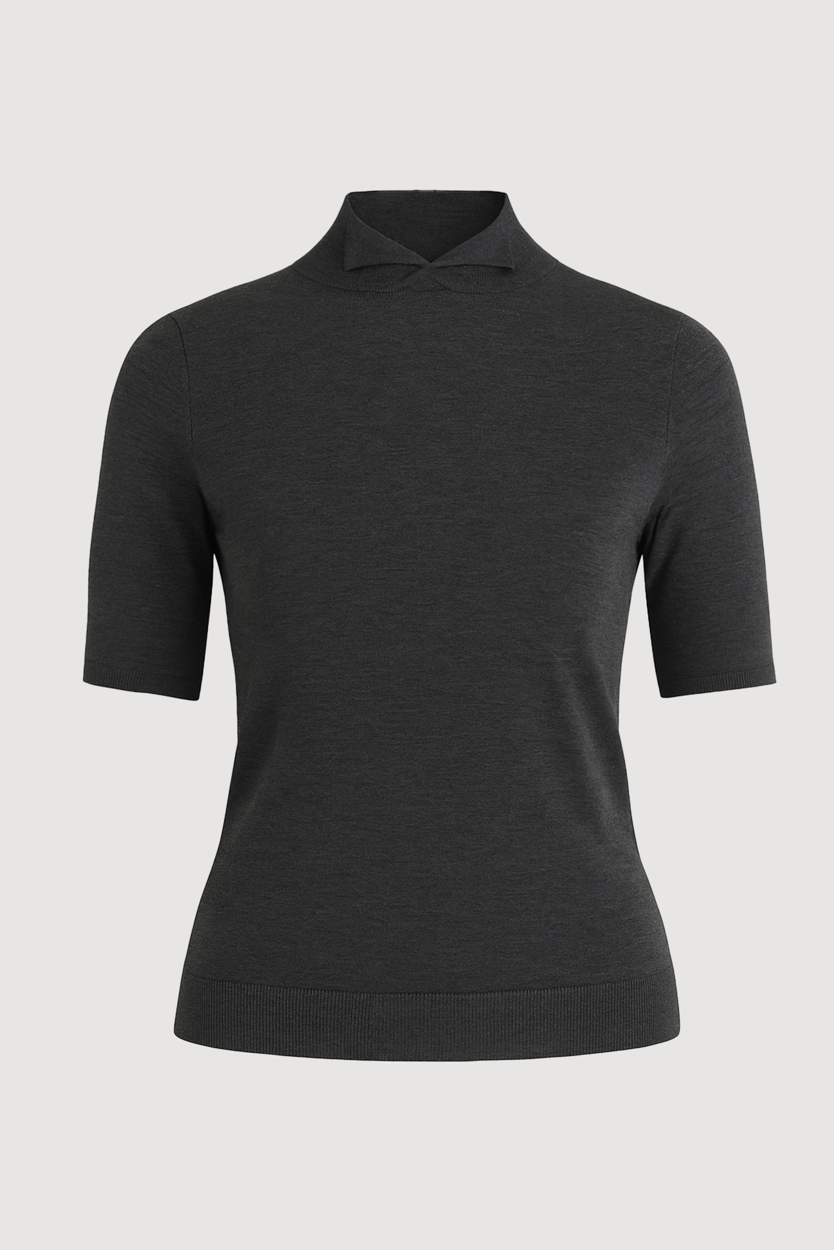 Gia Cotton-Silk Turtleneck Knit Top