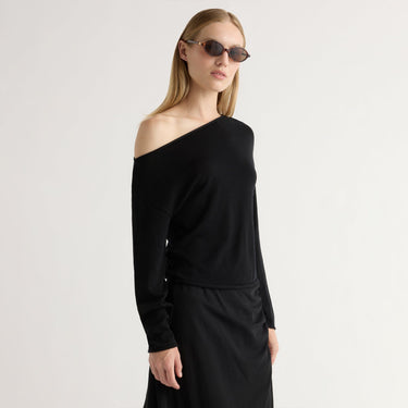 Jess | Hachi Tencel-Wool Off-Shoulder Sweater in Size Small