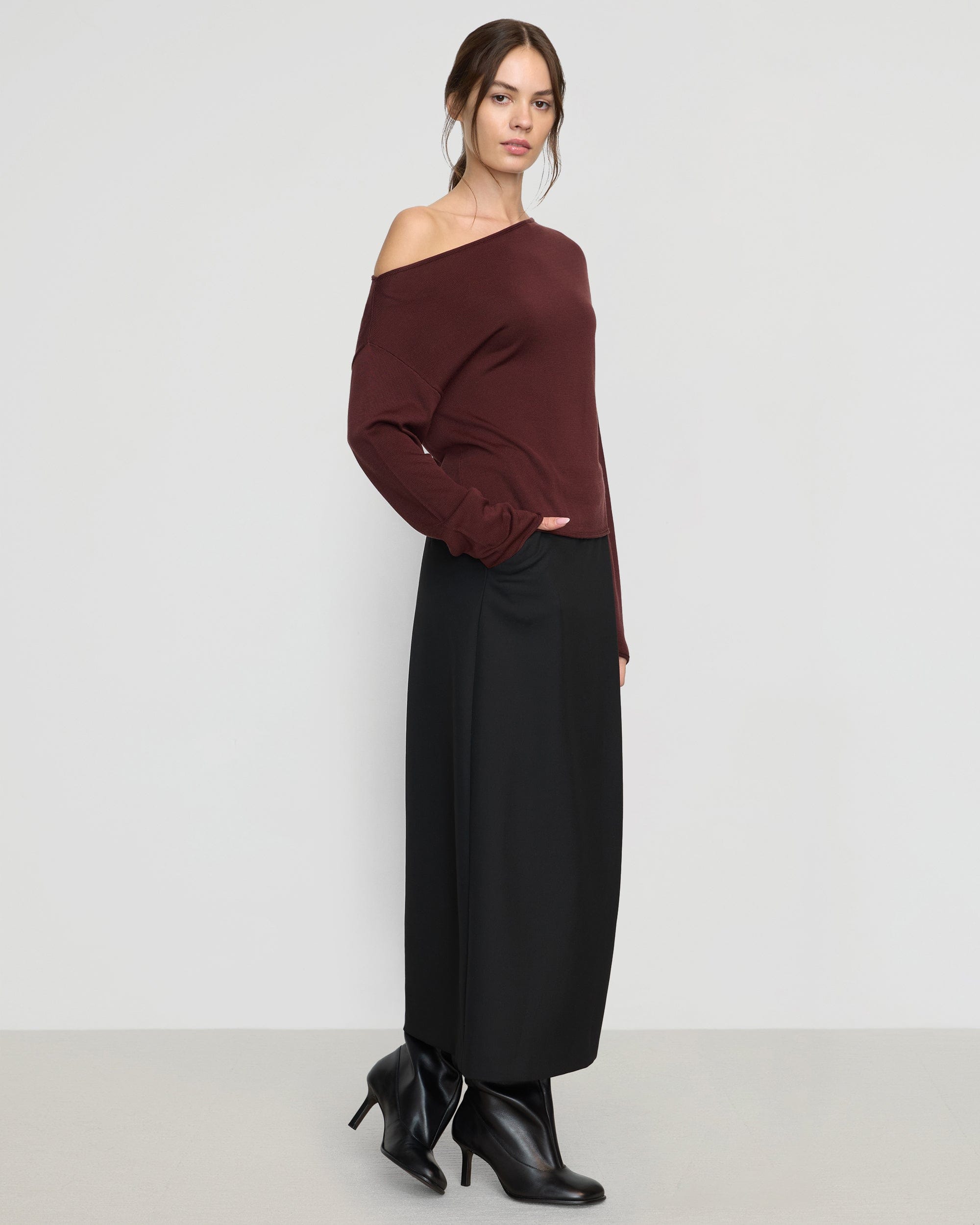 【MODERNIF】Washable Drop Hachi Knit Hacci Knitted 76%Polyester 19%Viscose 5%Spandex Needle Drop