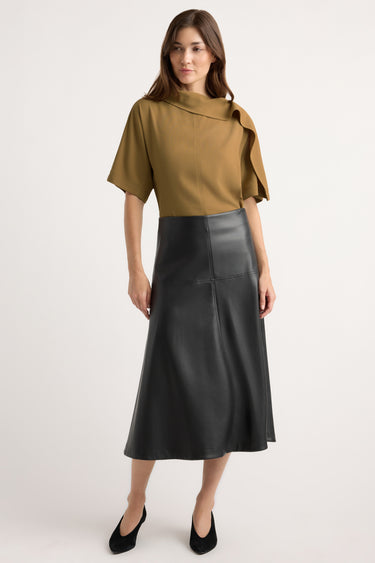 Renée | Harley A-Line Vegan Leather Skirt in Size Small