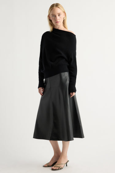 Riley | Harley A-Line Vegan Leather Skirt in Size Small