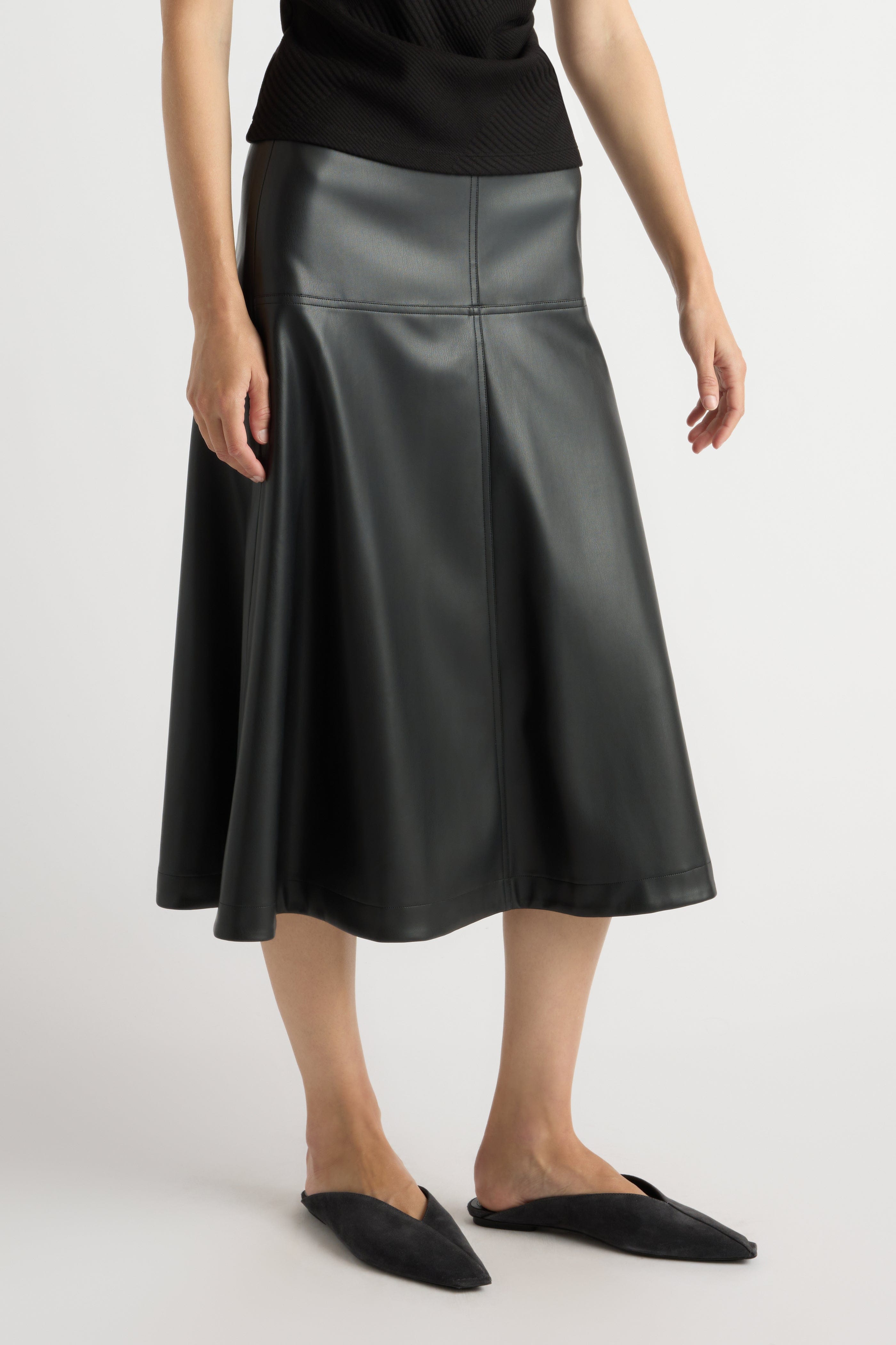 Harley A-Line Vegan Leather Skirt