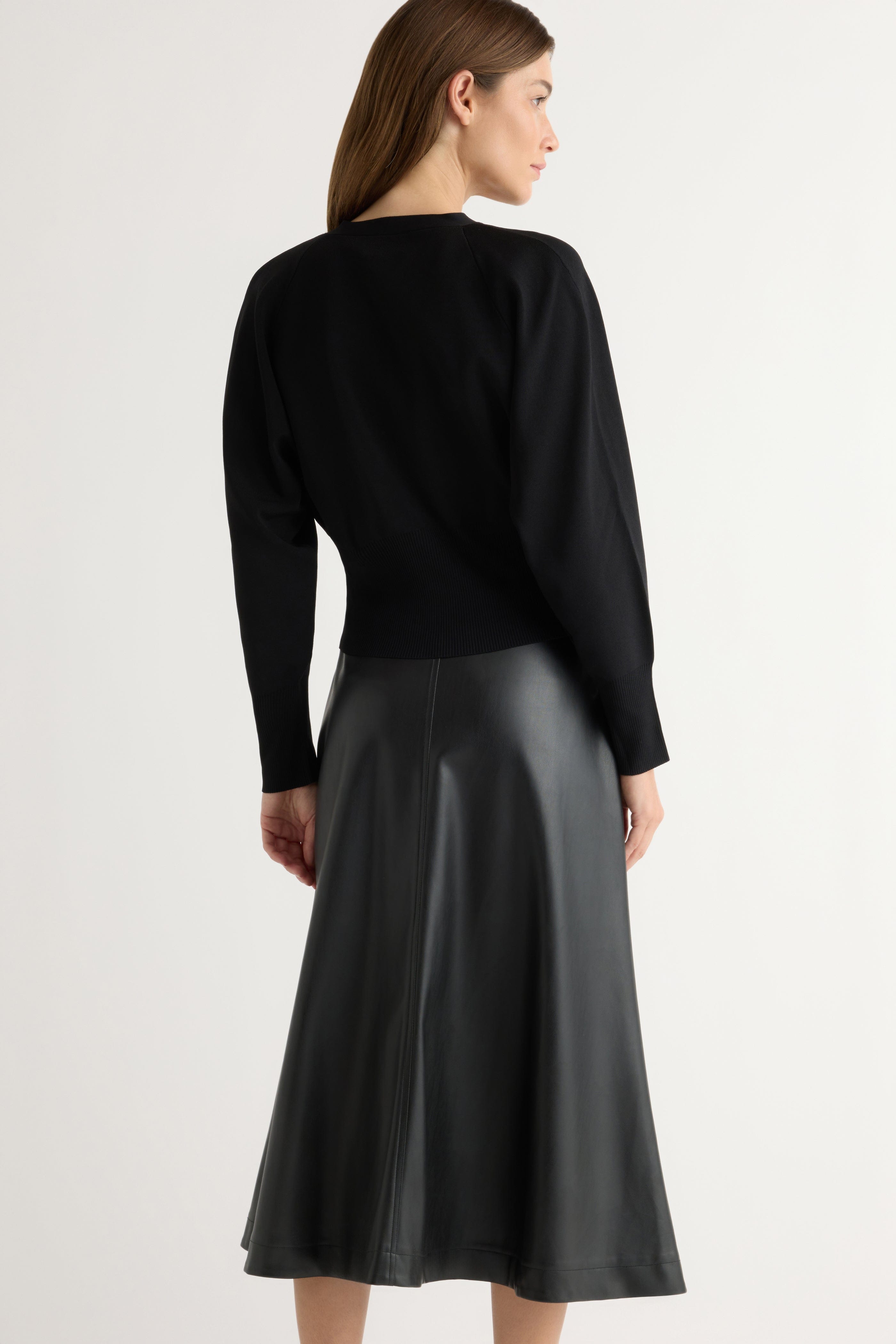 Harley A-Line Vegan Leather Skirt