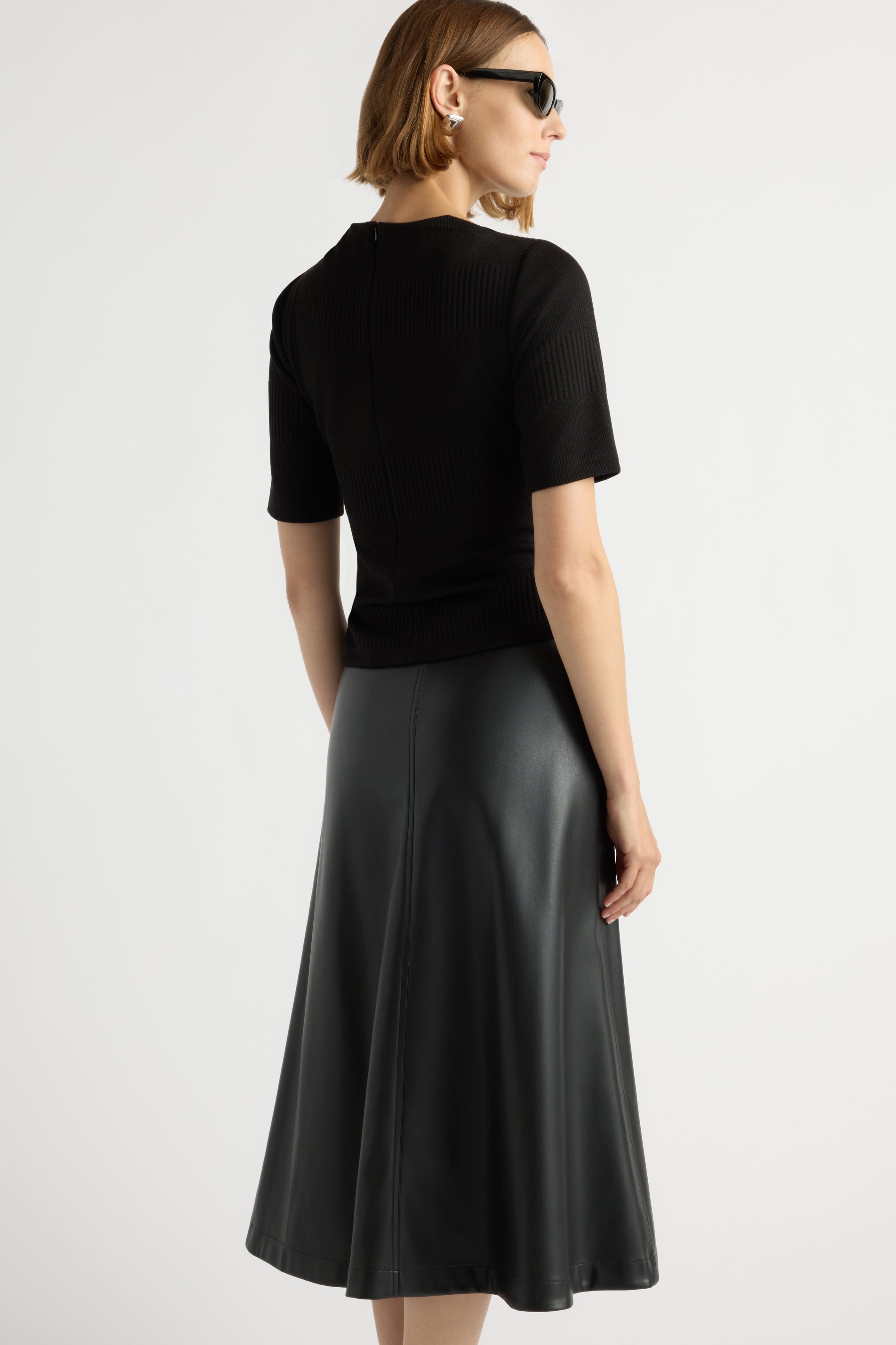 Harley A-Line Vegan Leather Skirt