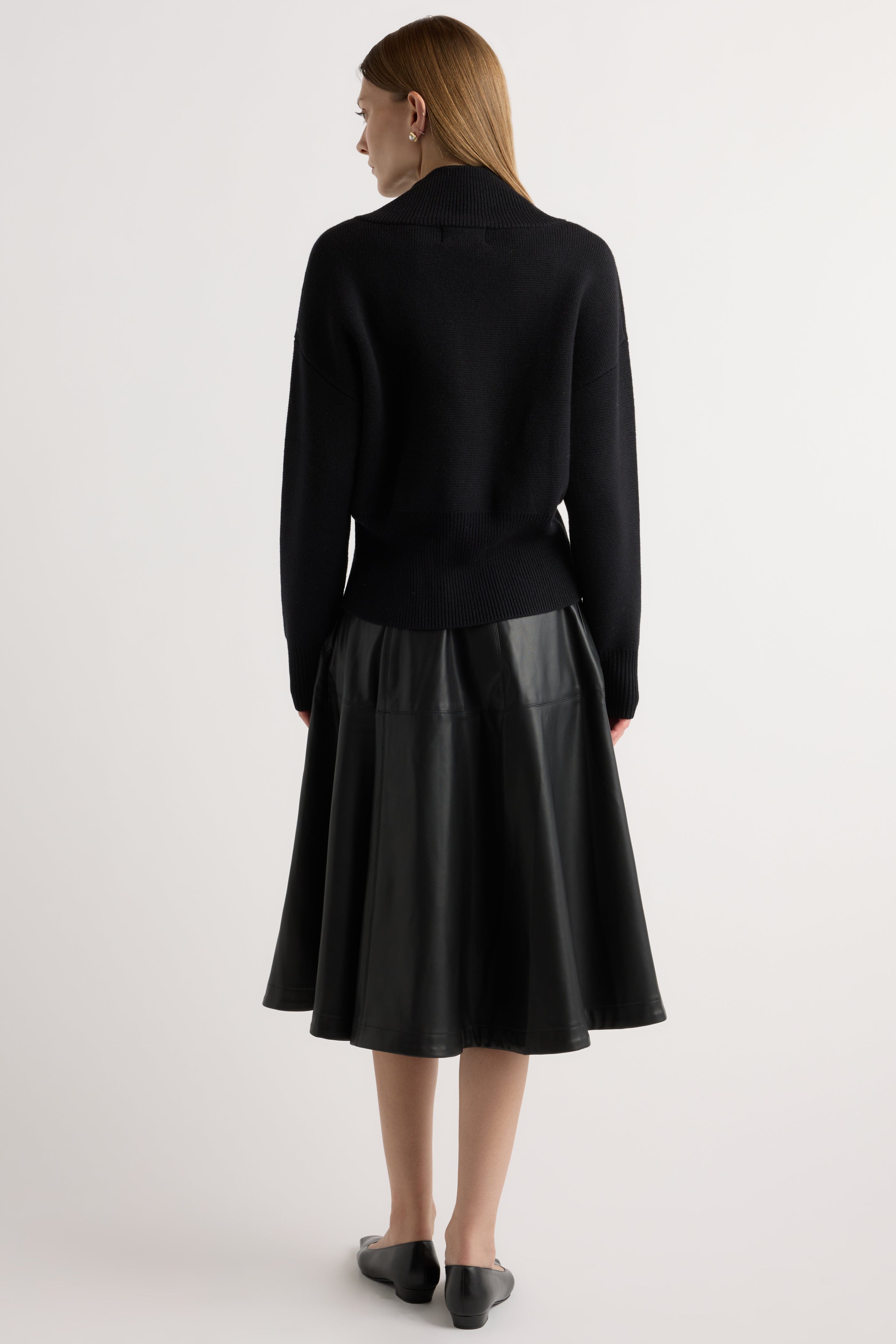 Harlow Vegan Leather Flare Skirt