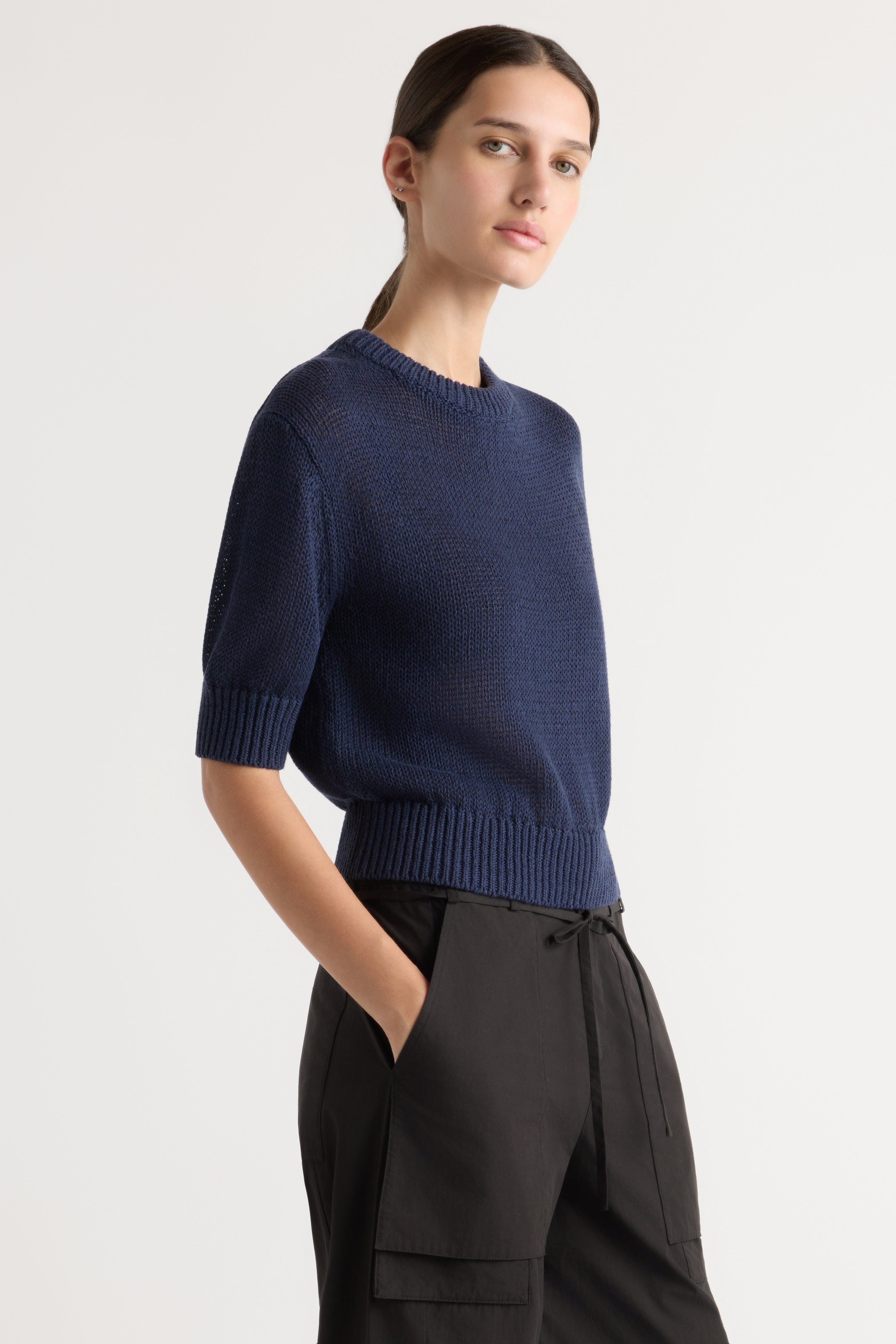 Heidi Pullover Short-Sleeve Knit Top