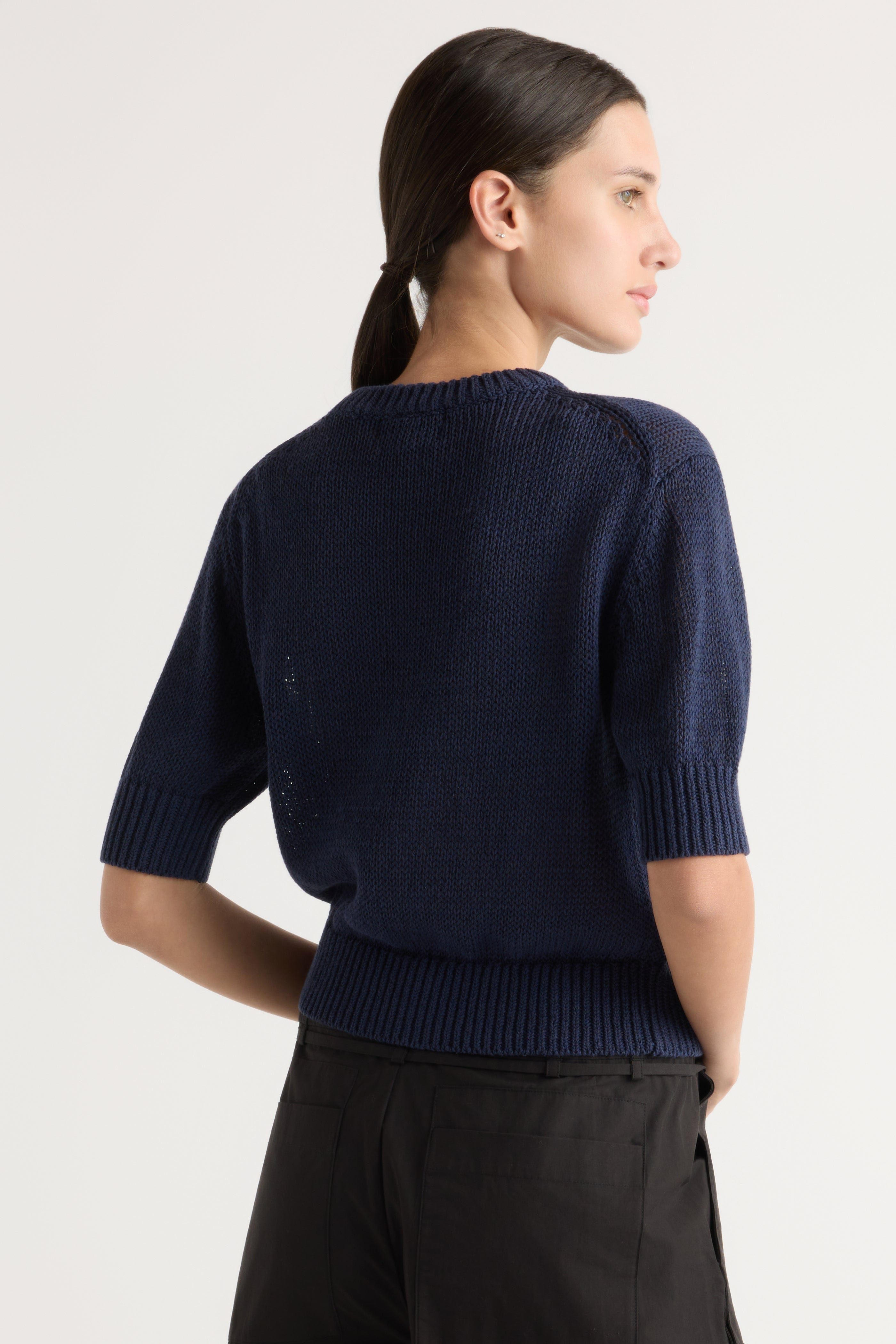 Heidi Pullover Short-Sleeve Knit Top