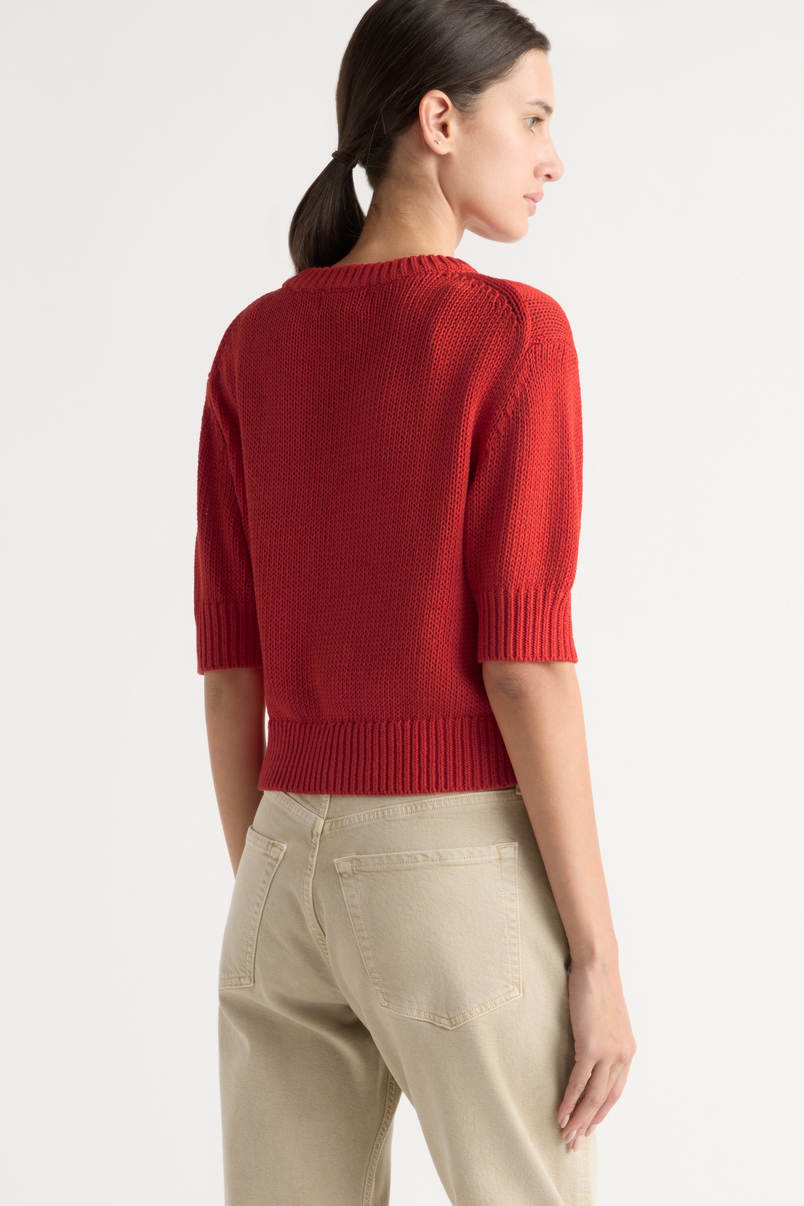 Heidi Pullover Short-Sleeve Knit Top