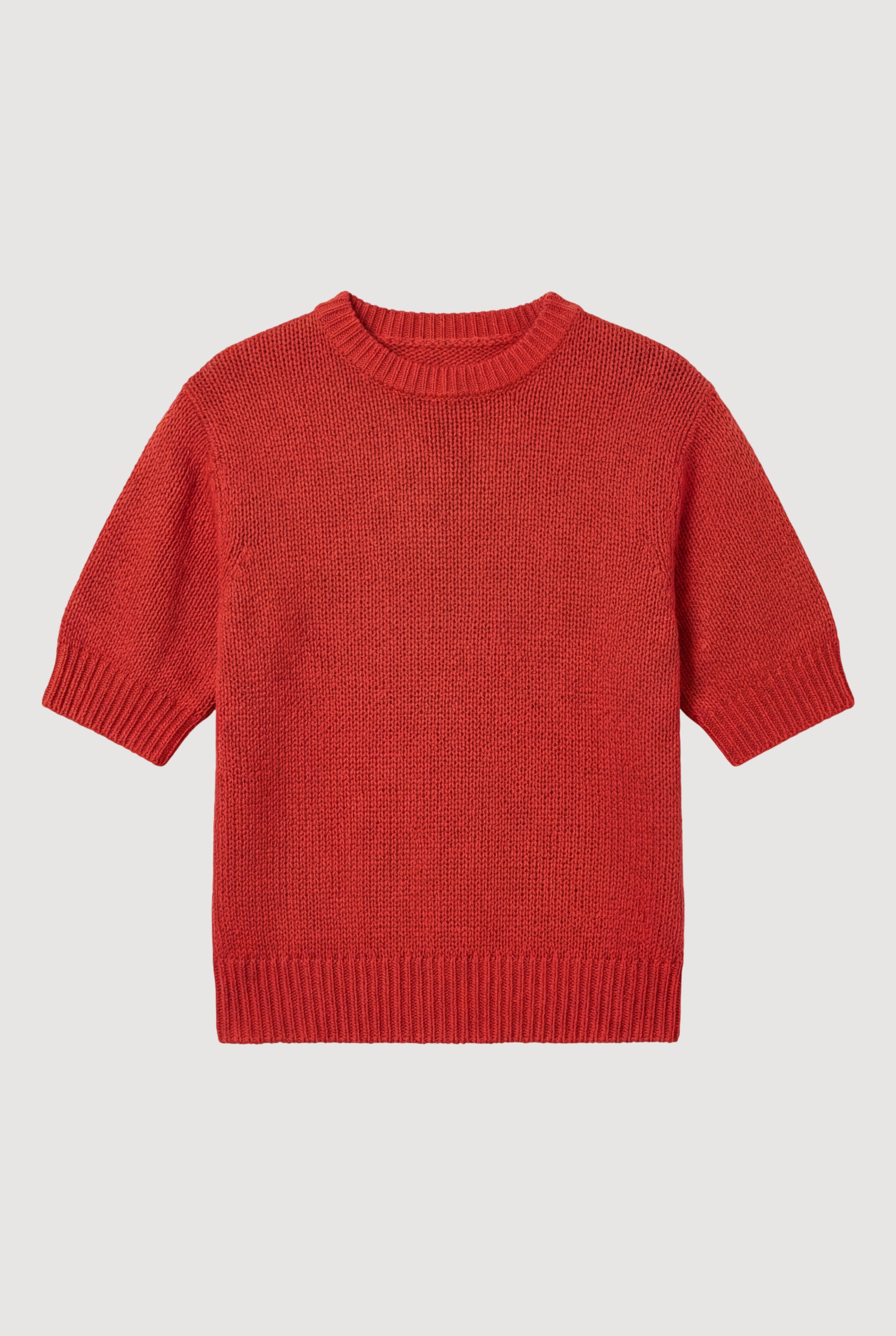 トップス herlipto Logo Jacquard Knit Top red Heidi Pullover Short-Sleeve Knit Top