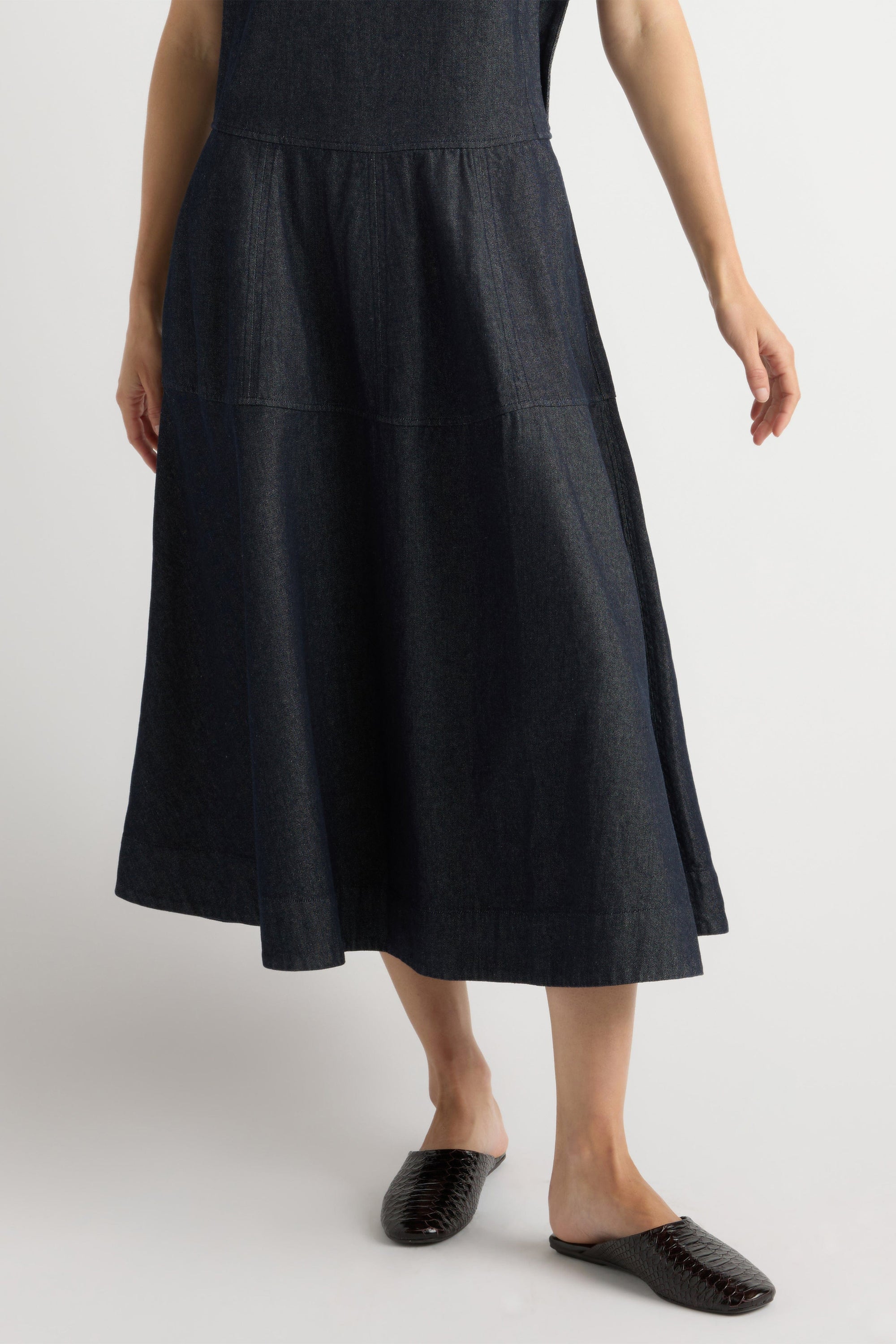 Holland Drop-Waist Denim Dress Dark Indigo / 1X Holland Drop-Waist Denim Dress Dark Indigo / 1X