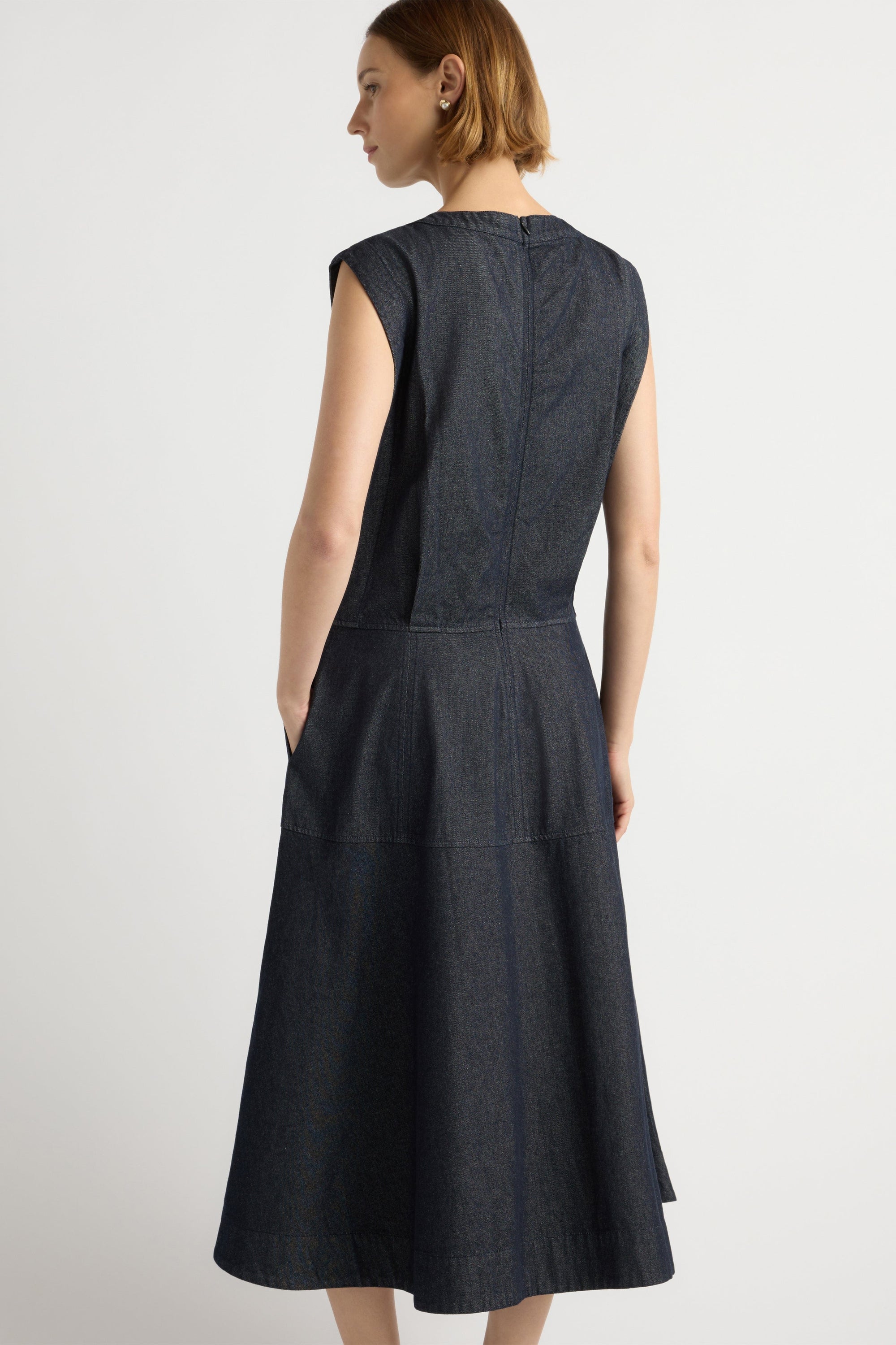 Holland Drop-Waist Denim Dress Dark Indigo / 1X Holland Drop-Waist Denim Dress Dark Indigo / 1X