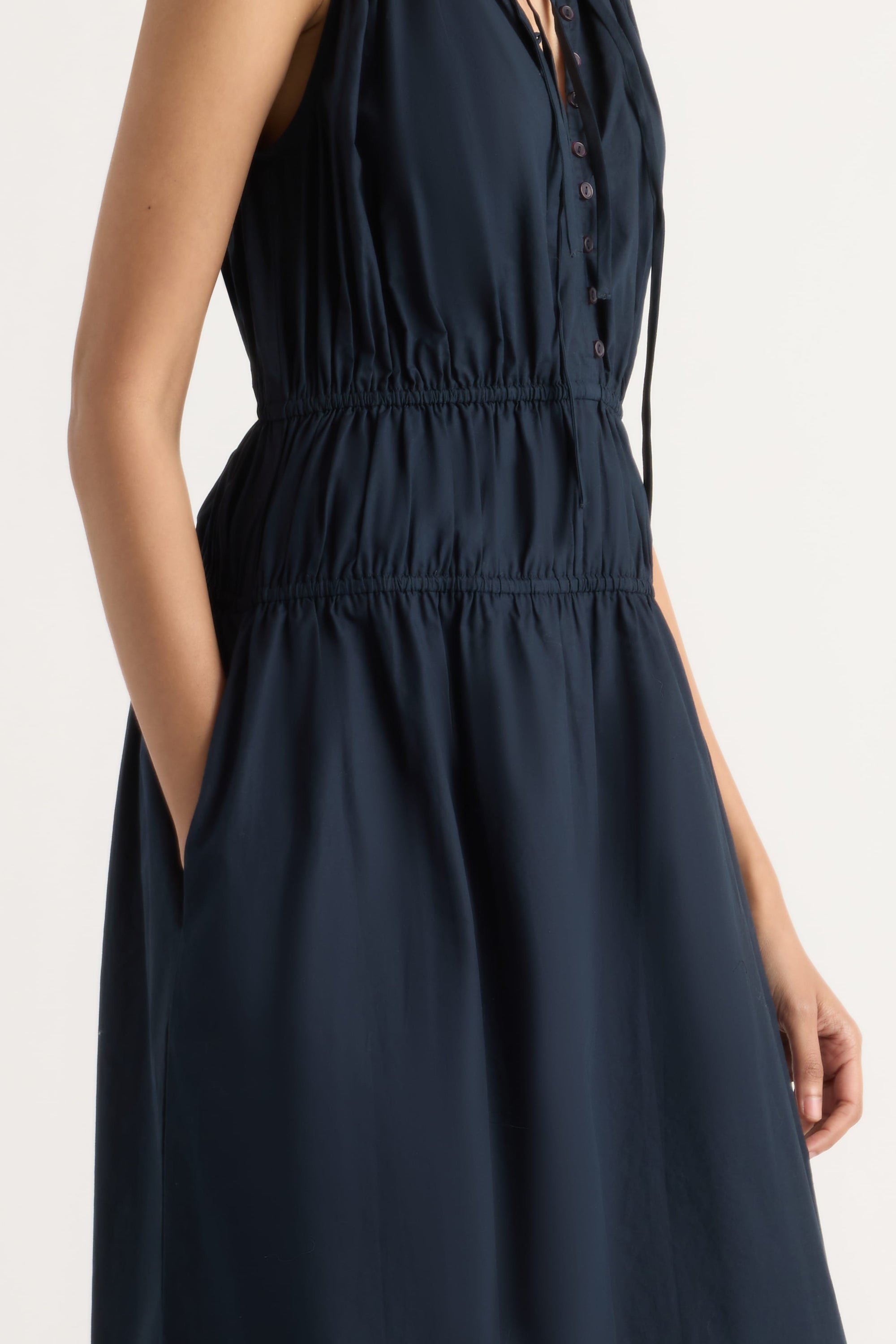Iga Gathered Organic Cotton Maxi Dress