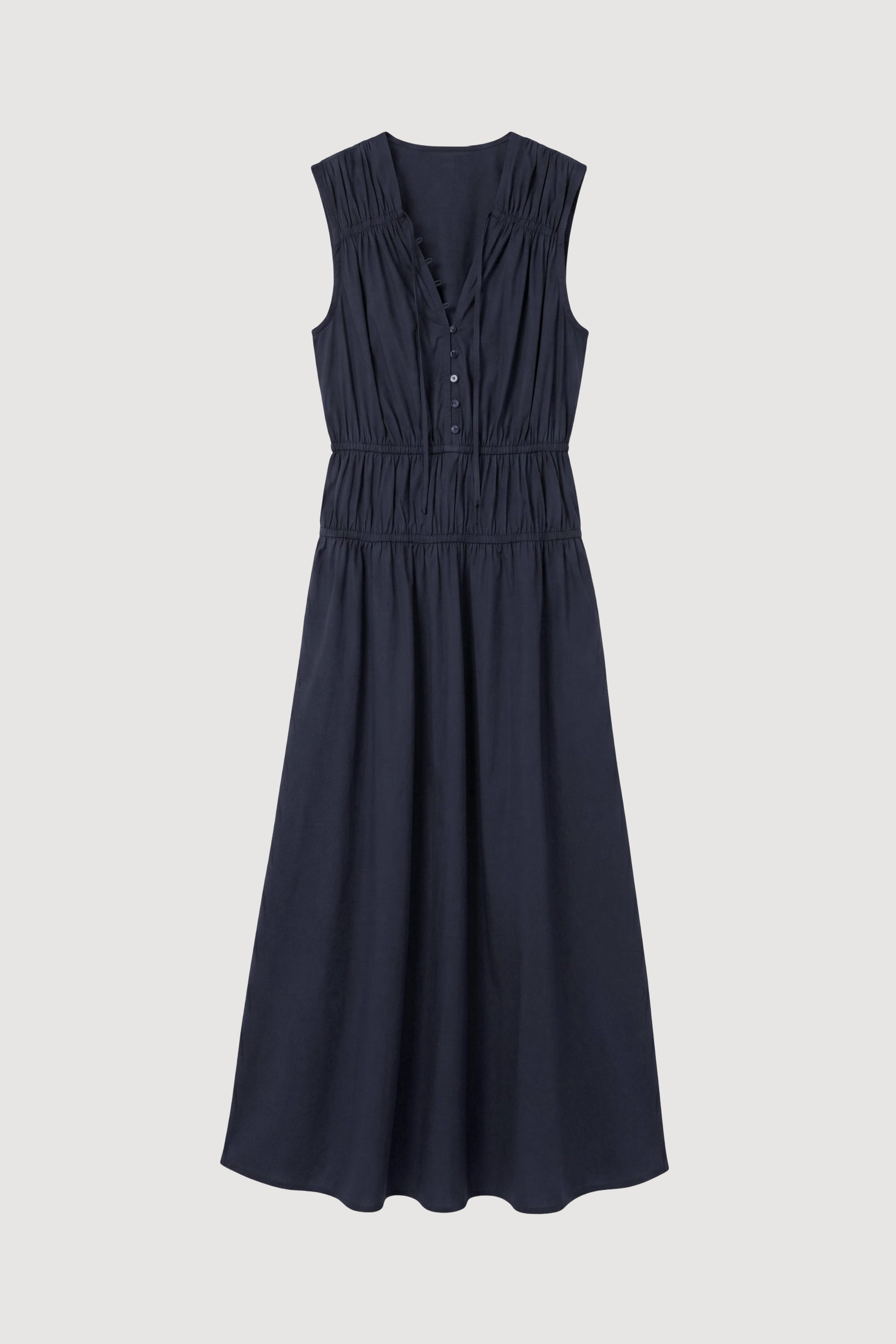 Iga Gathered Organic Cotton Maxi Dress