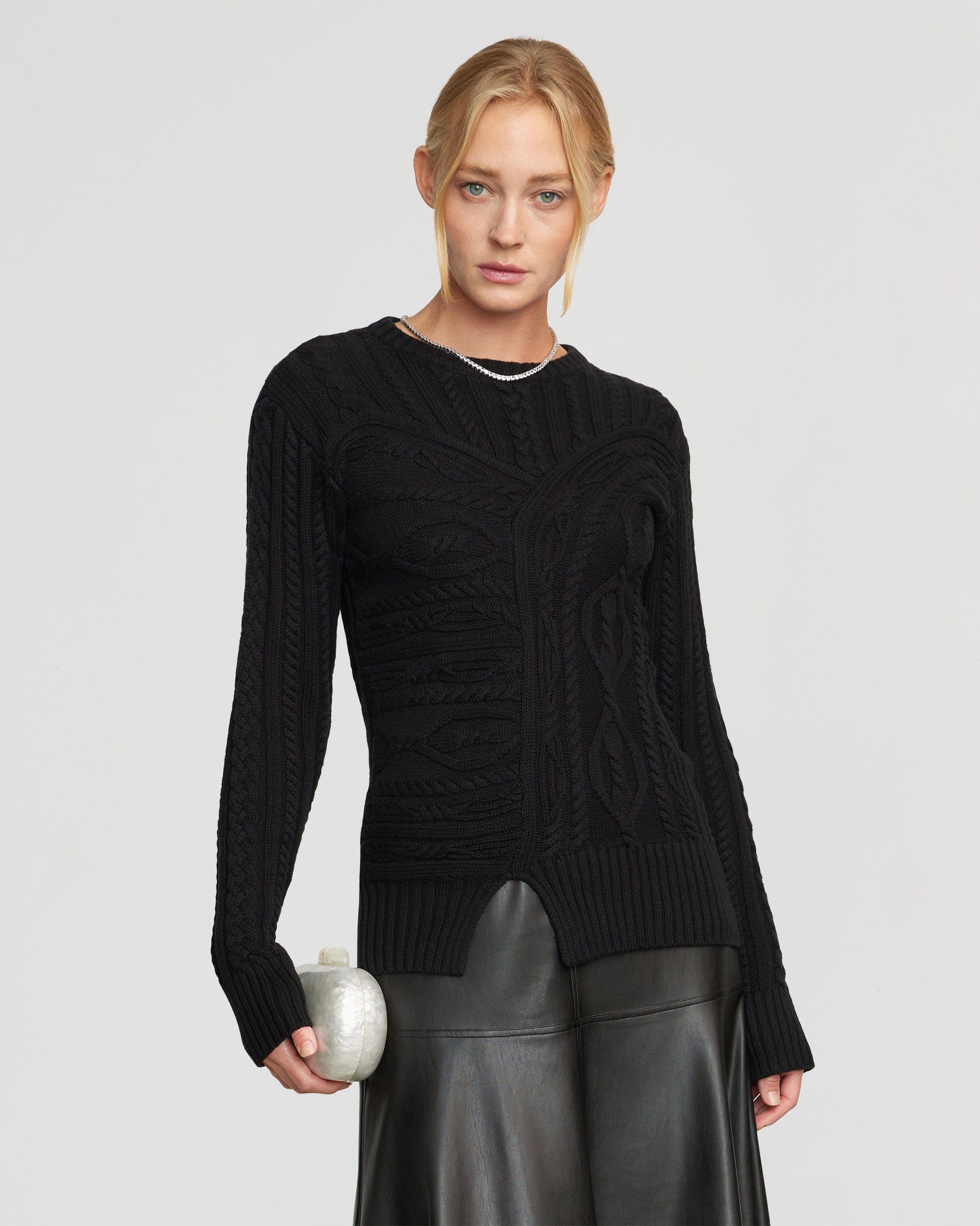 Imelda Cable Knit Crew Neck Sweater