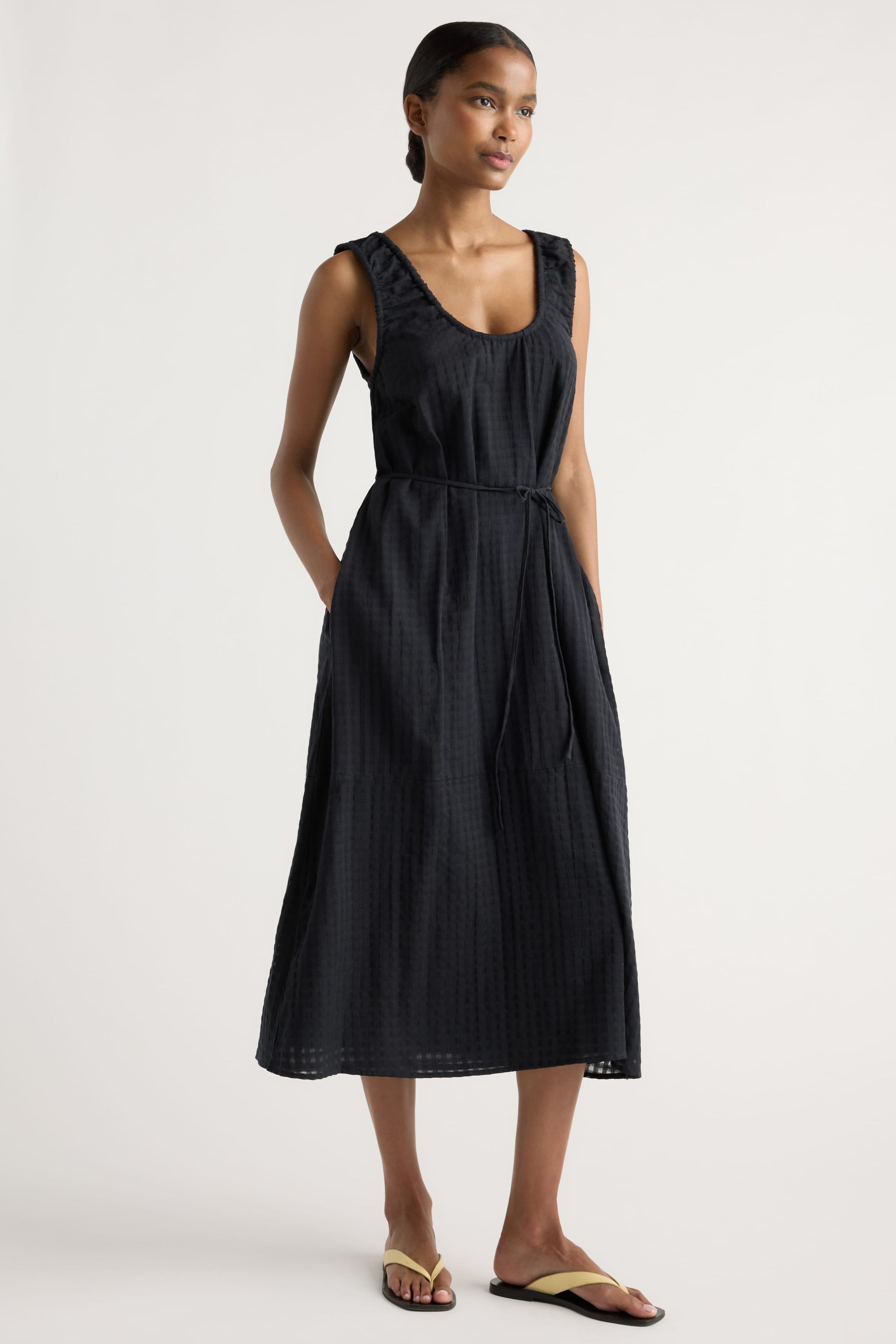 Imogen Organic Cotton U-Neck Gingham Dress