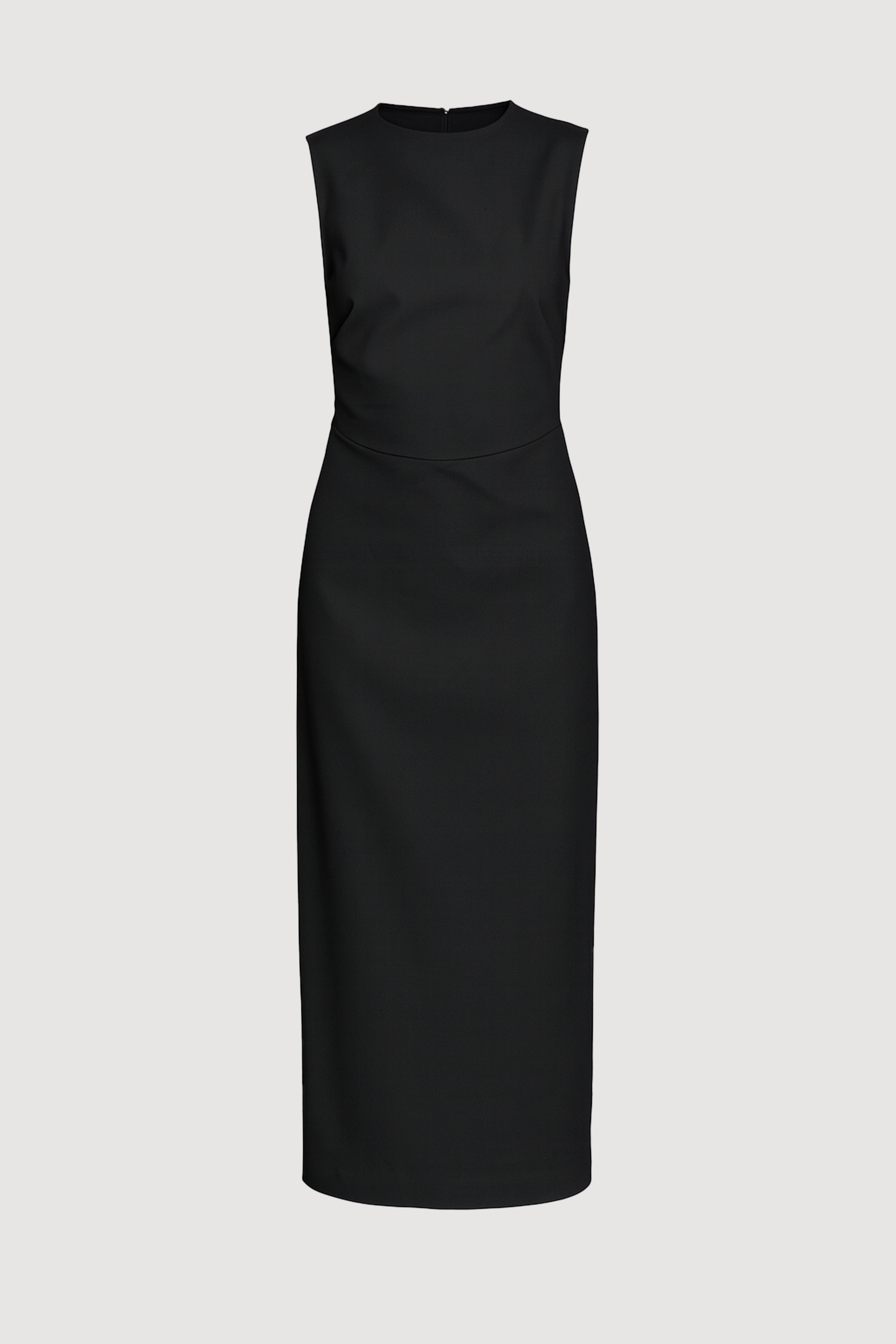 Inari Cotton Twill Boat-Neck Dress Black / Regular / XS