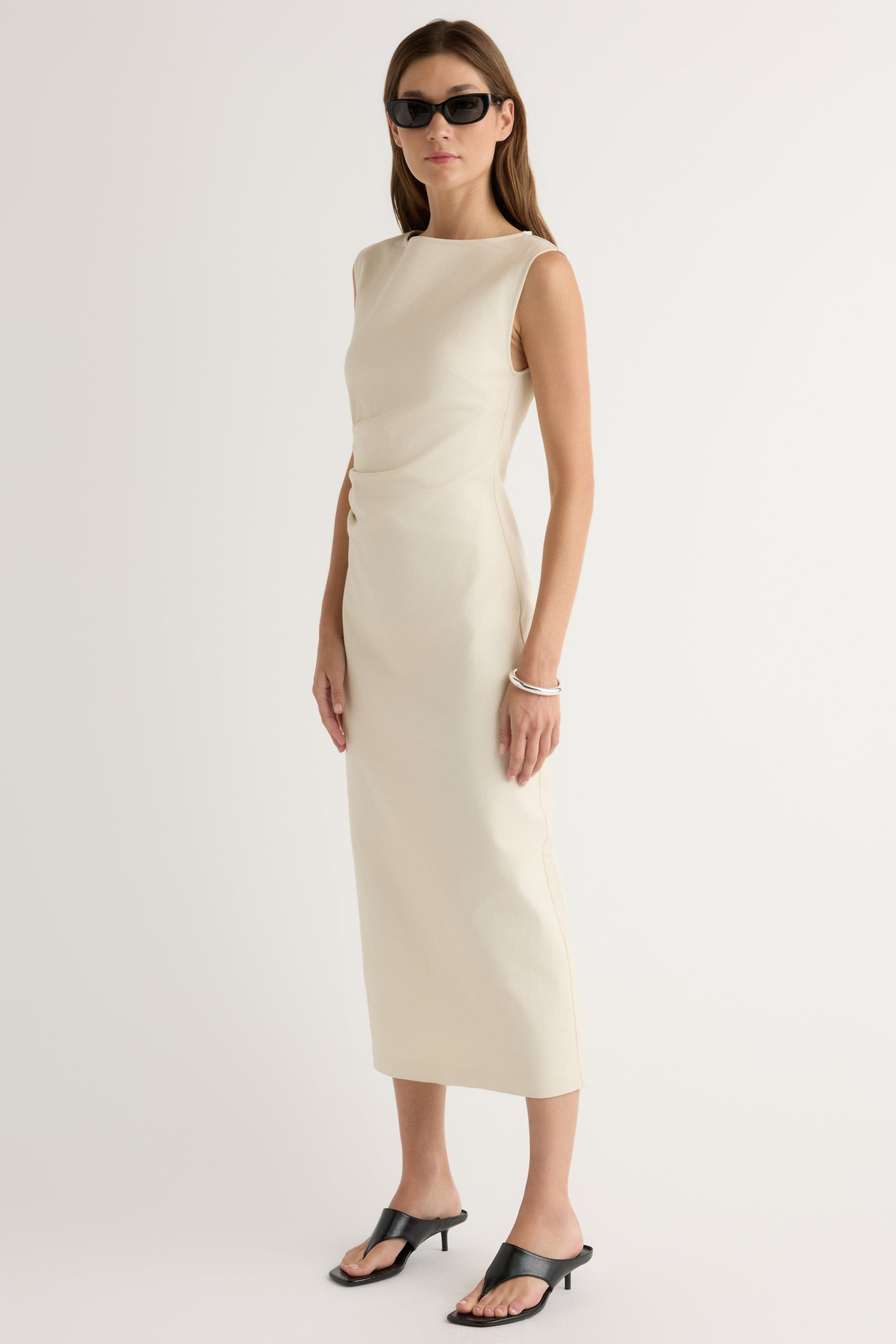 Inari Cotton Twill Boat-Neck Dress Inari Cotton Twill Boat-Neck Dress
