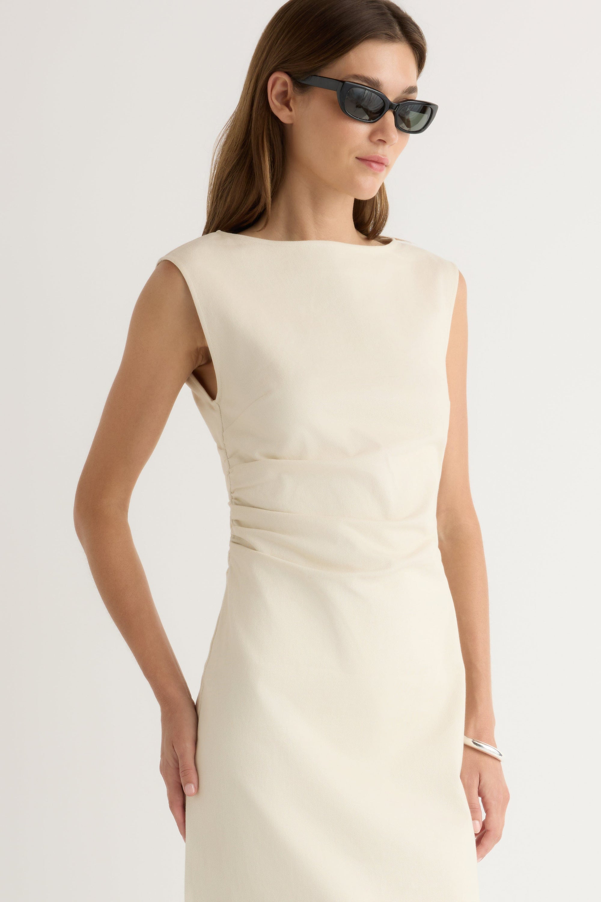 Inari Cotton Twill Boat-Neck Dress Inari Cotton Twill Boat-Neck Dress