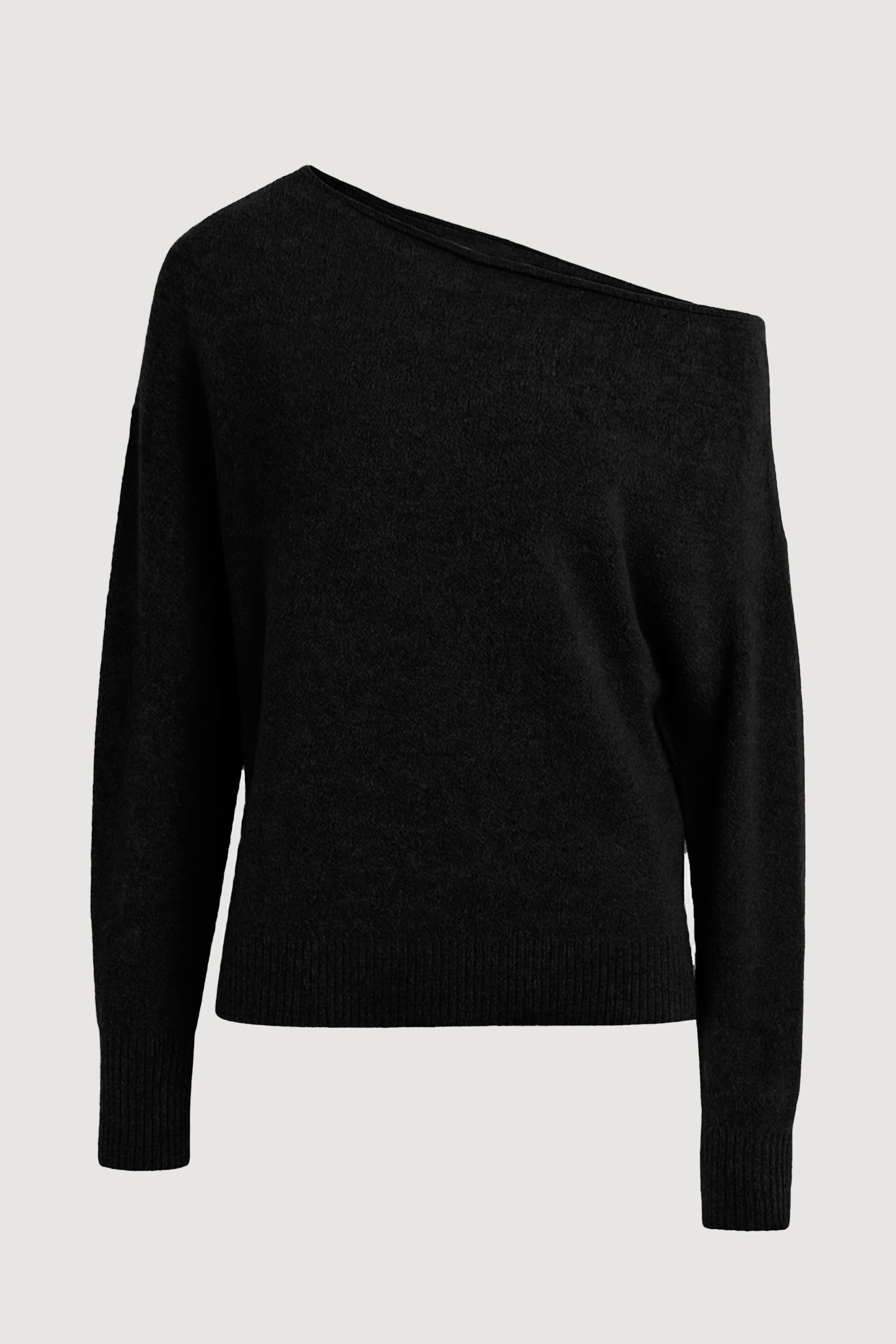 トップス SCYRAY One shoulder knit / black Lake Black One Shoulder Bodysuit – SEESTARZ