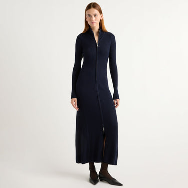 Kelsey | Janne Ribbed Two-Way Zip Sweater Dress in Size Small