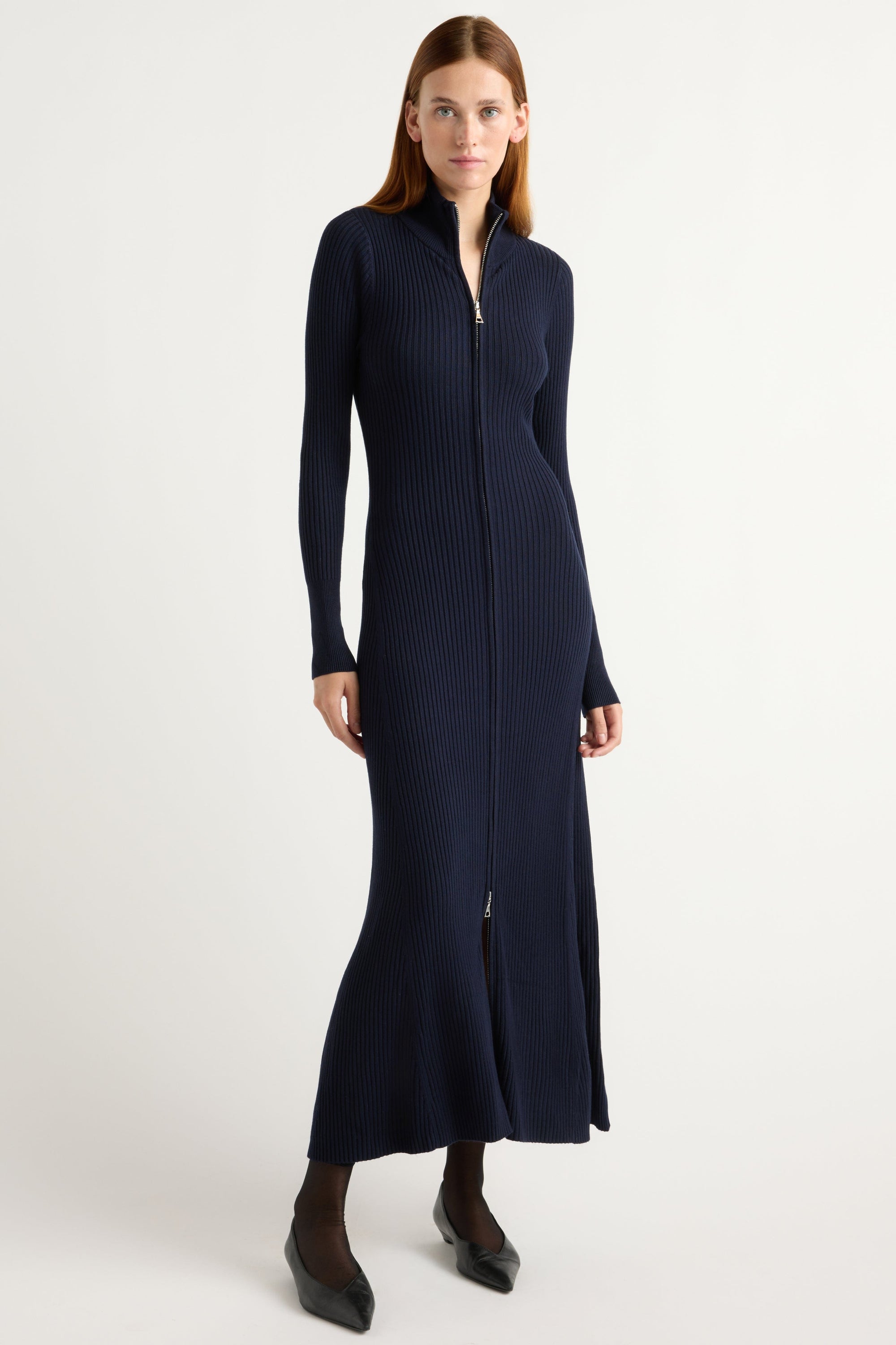 navy sweater dress Pearl Studded Dress, Model Info PAULINA MAXI SWEATER DRESS