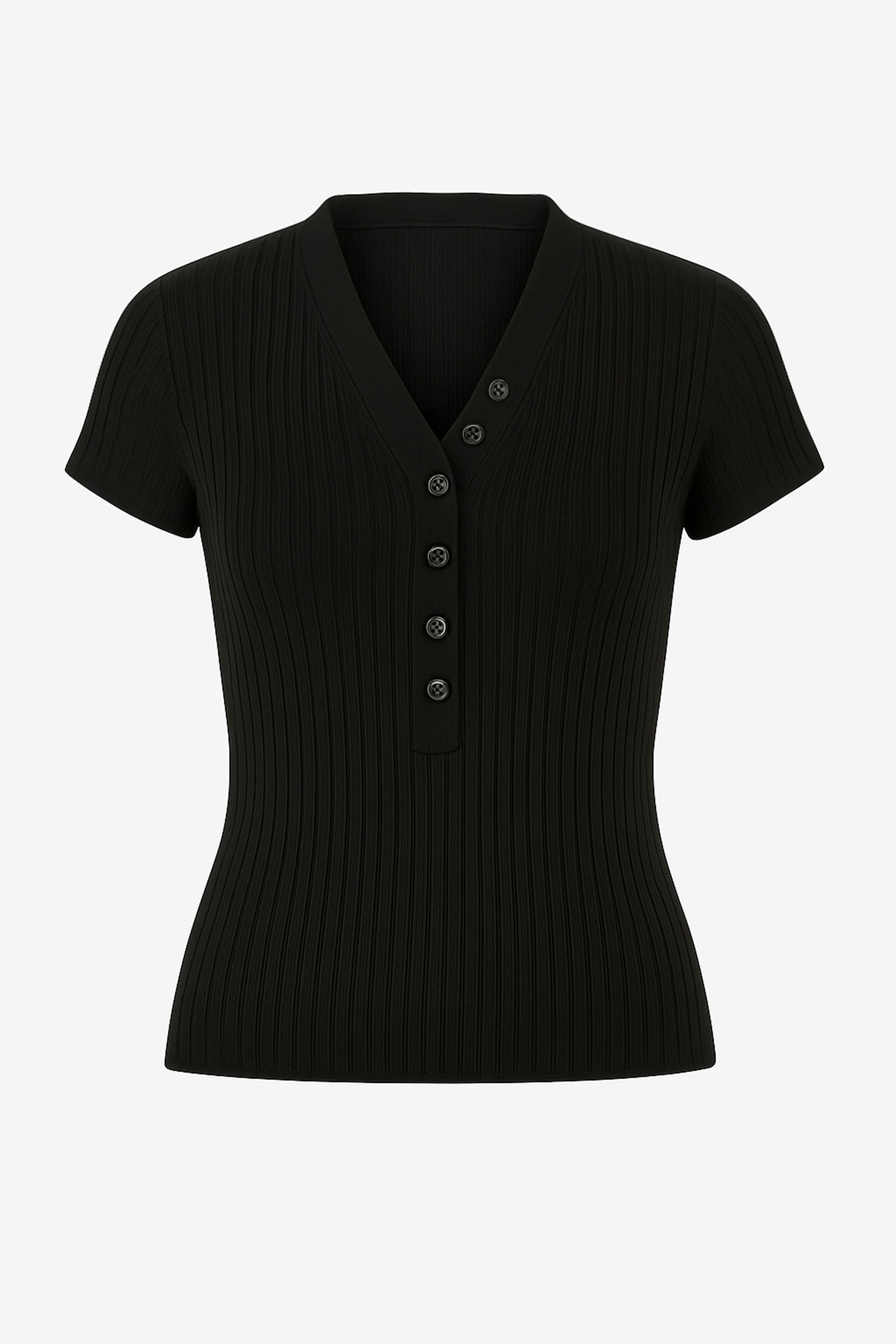 Jeni Button V-Neck Sweater Top