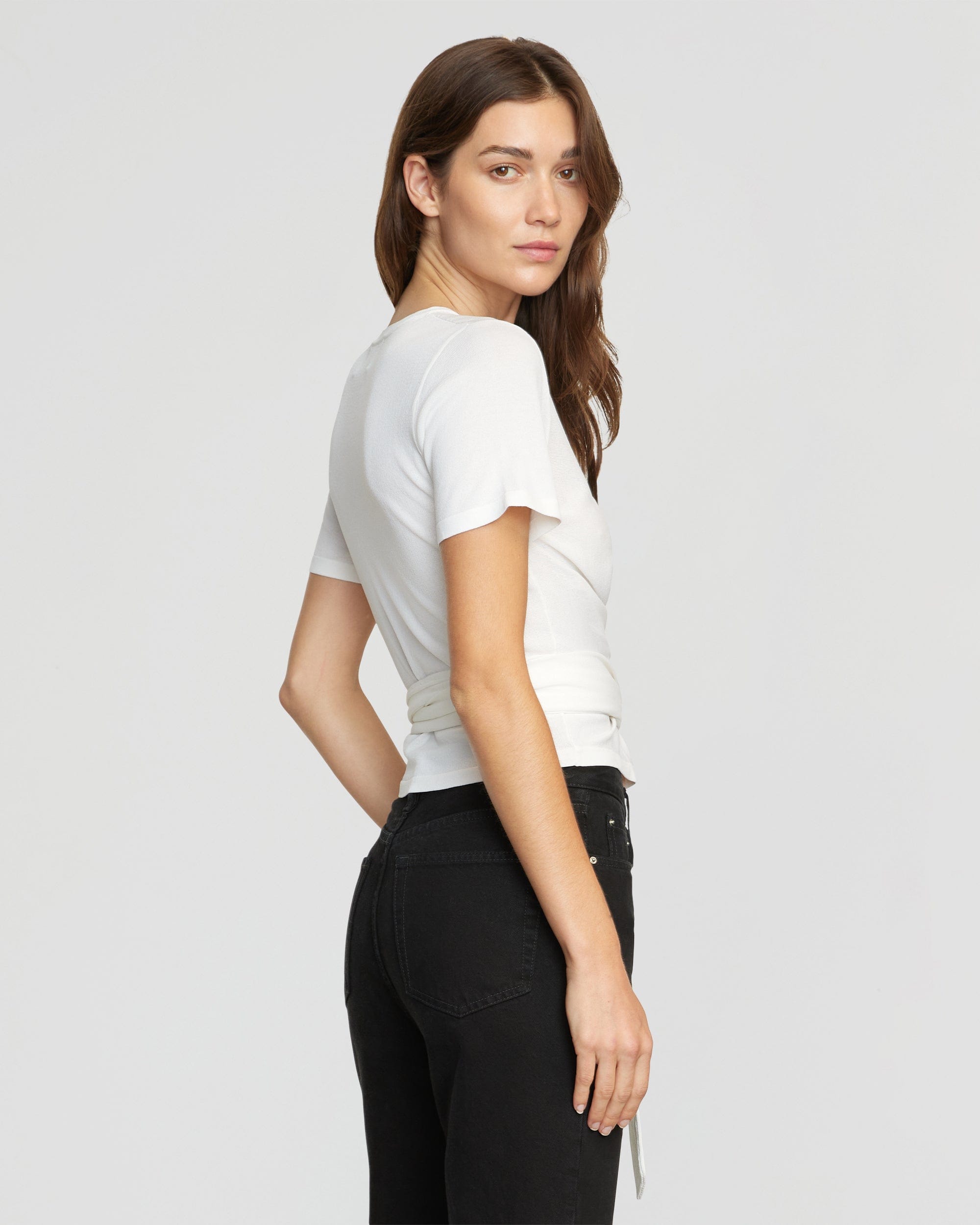 Cotton Drill Crossover Top - Women - Ready-to-Wear
